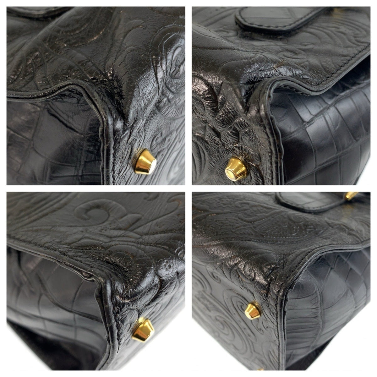 Etro Black Leather Handbag (Pre-Owned)