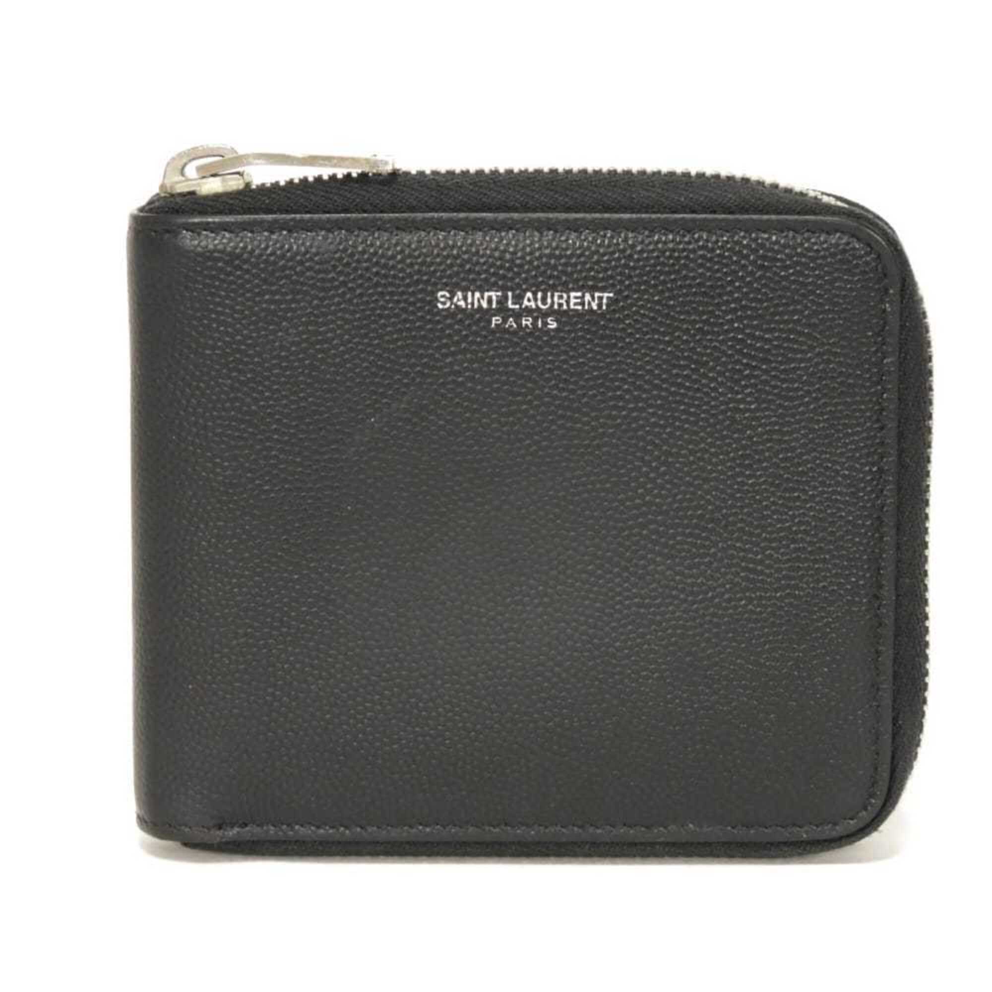 Yves Saint Laurent Black Leather Wallet (Bi-Fold) (Pre-Owned)