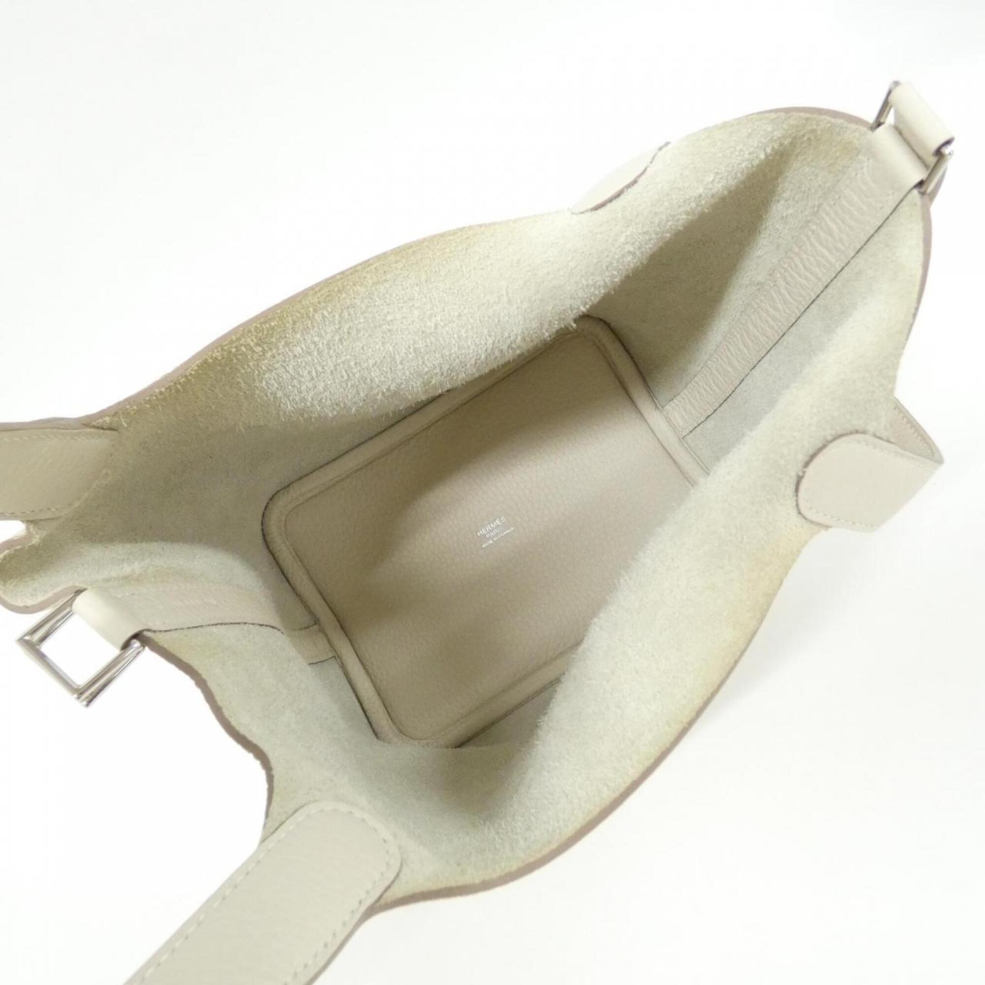 Hermes Cream White Taurillon Clemence Leather Handbag (Pre-Owned)