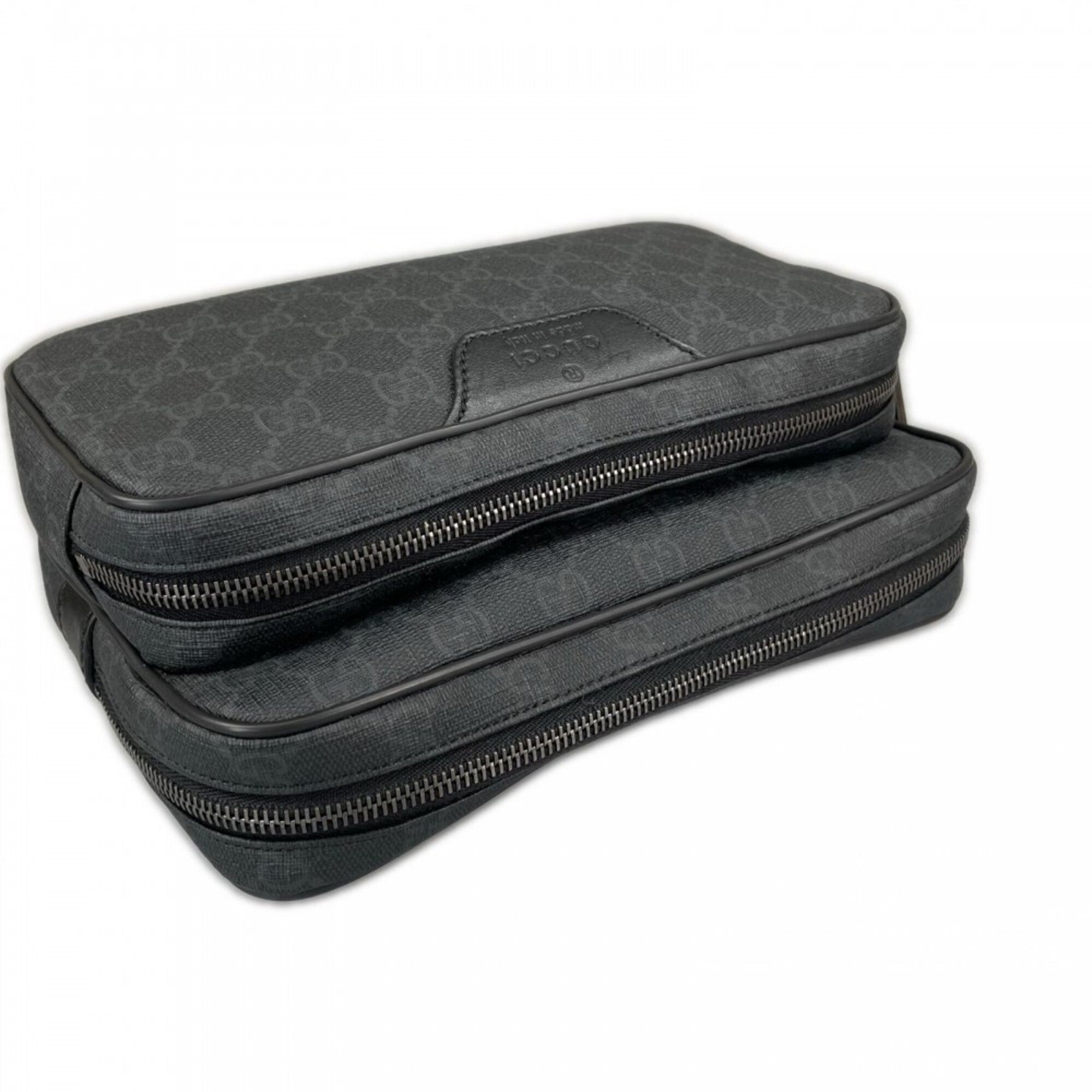Gucci Black White Gg Supreme Clutch Bag (Pre-Owned)