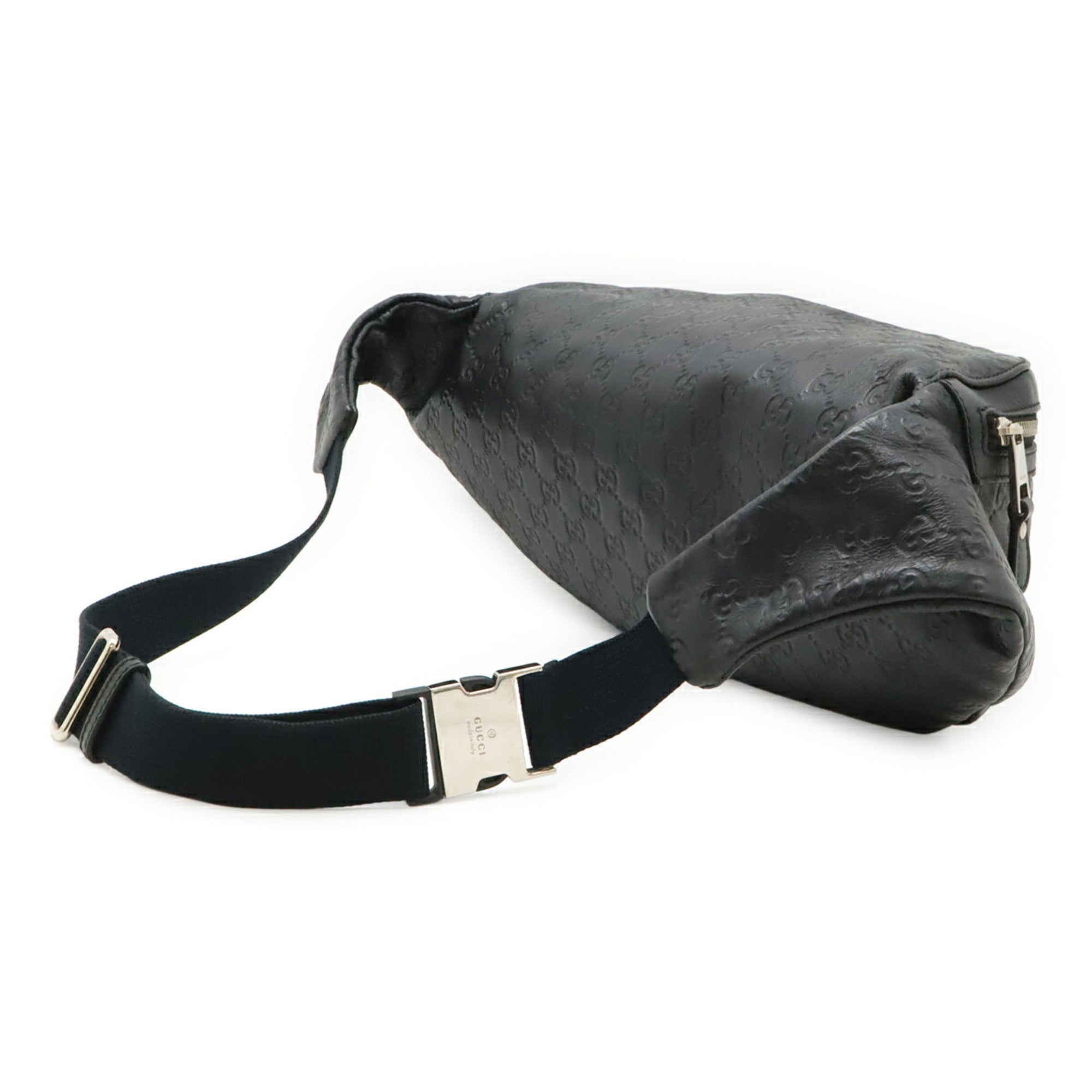 Gucci Black Rubber Coated Canvas Leather Pouch Sling Bag (Pre-Owned)