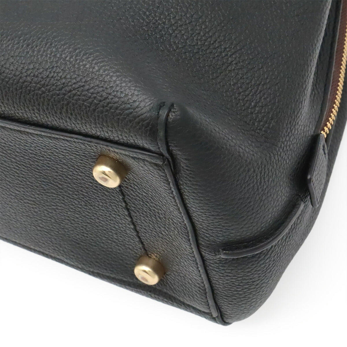 Coach Black Leather Shoulder Bag Tote Bag (Pre-Owned)