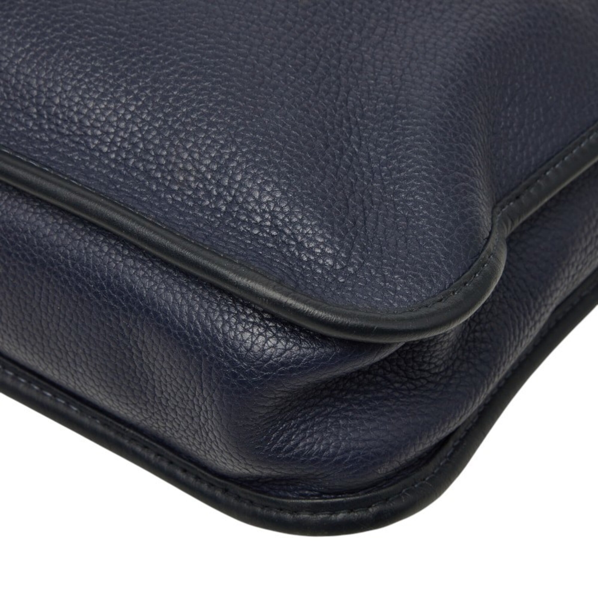 Loewe Navy Leather Briefcase Handbag (Pre-Owned)