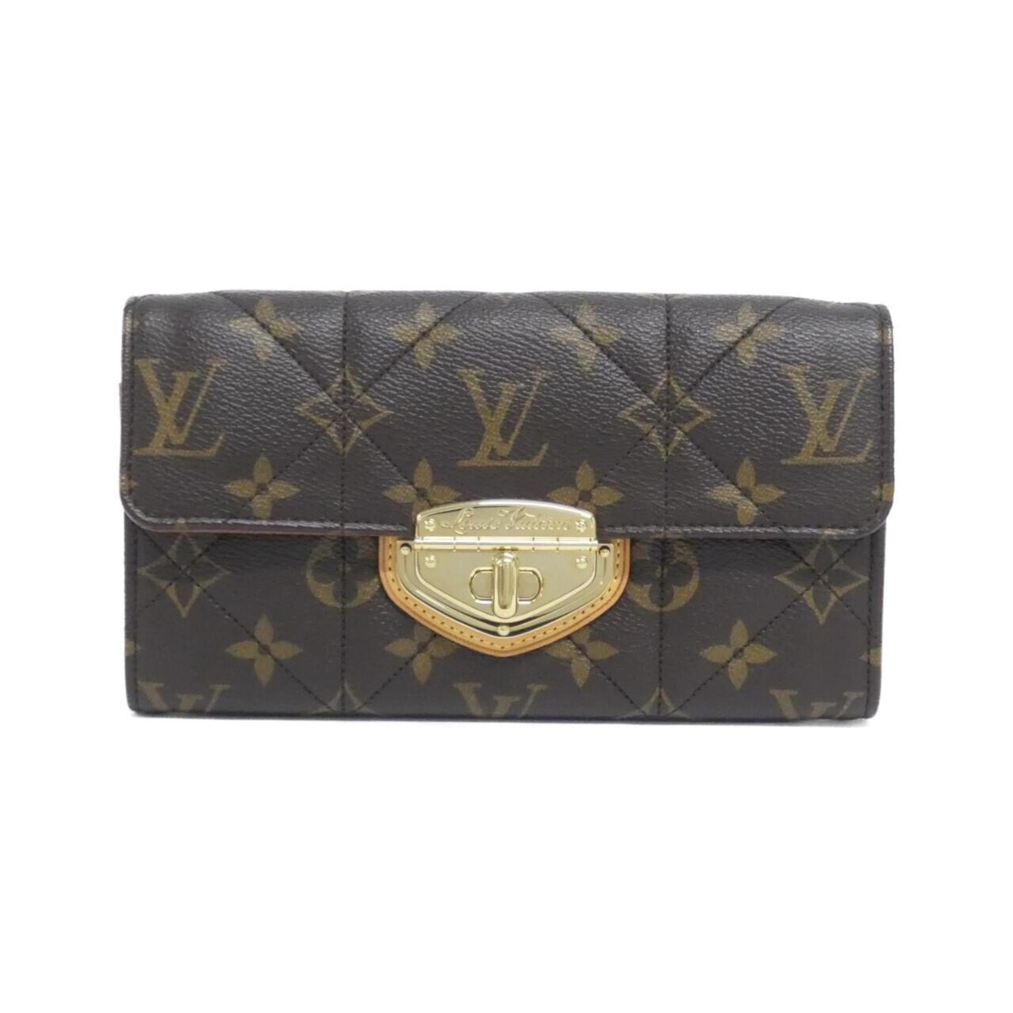 Louis Vuitton Brown Coated Canvas Long Wallet (Bi-Fold) (Pre-Owned)