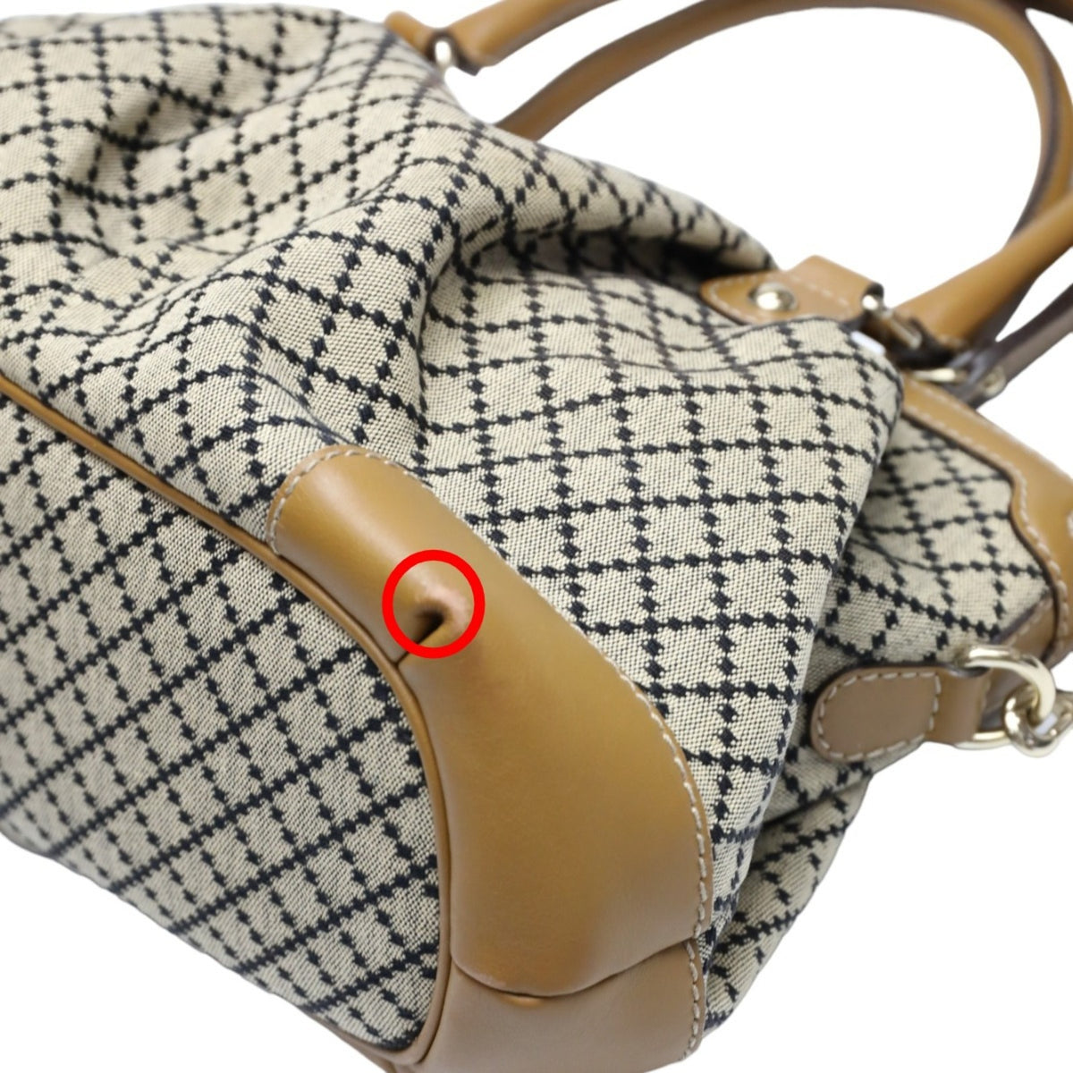 Gucci Beige Brown Canvas Shoulder Bag Tote Bag (Pre-Owned)