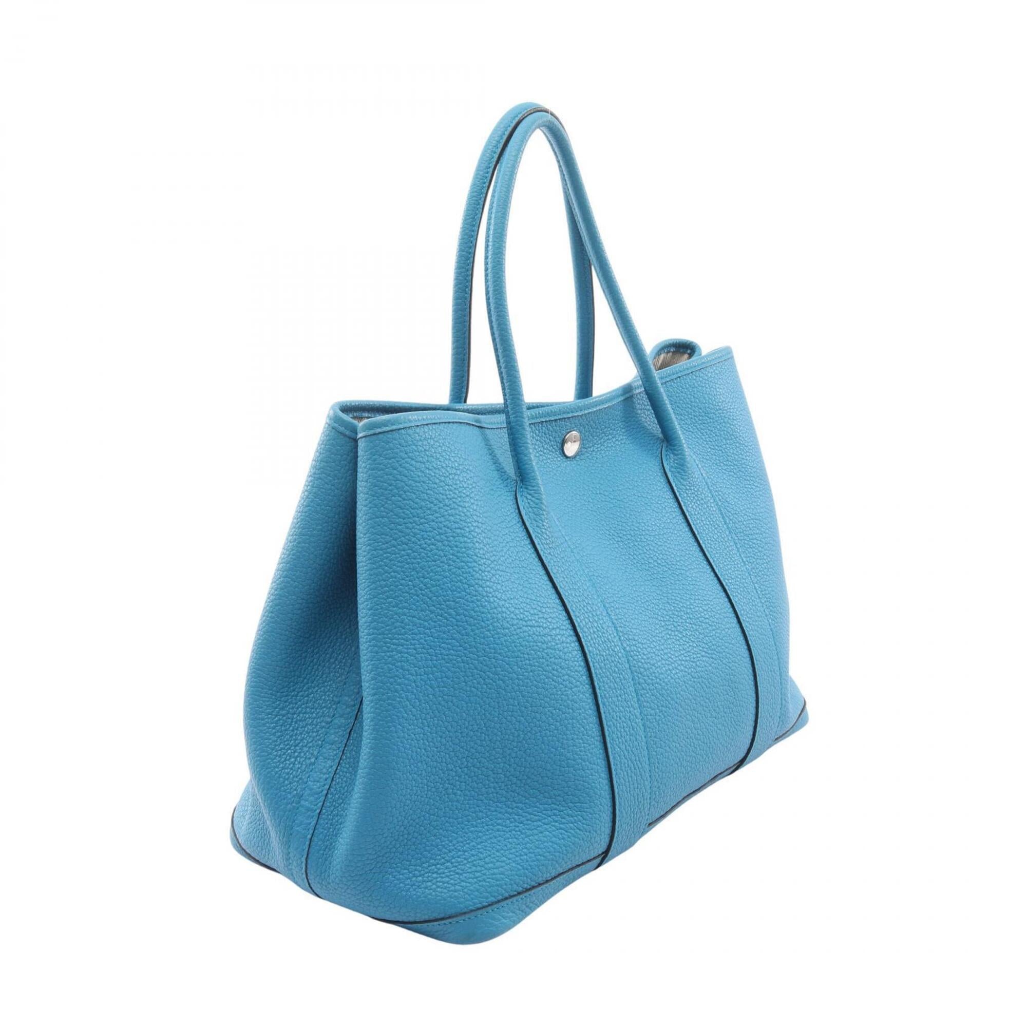 Hermes Blue Negonda Leather Leather Handbag Tote Bag (Pre-Owned)