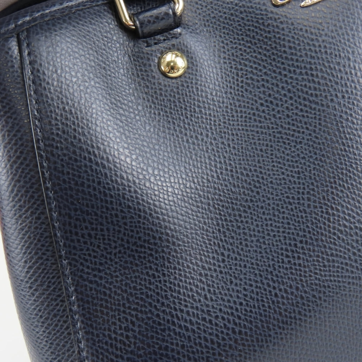 Coach Navy Leather Handbag (Pre-Owned)