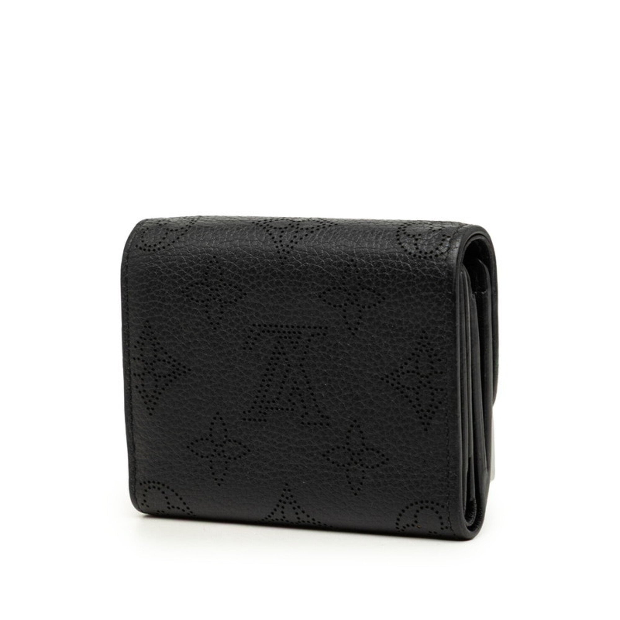 Louis Vuitton Black Noir Leather Wallet (Tri-Fold) (Pre-Owned)