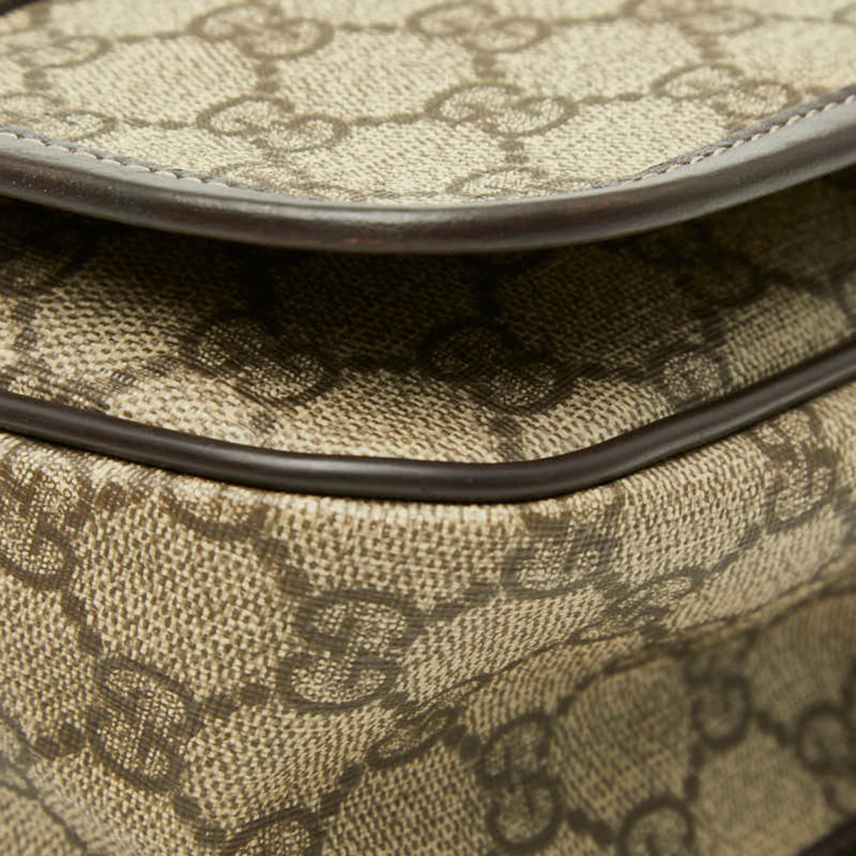 Gucci Beige Brown Leather Pvc Messenger Bag (Pre-Owned)