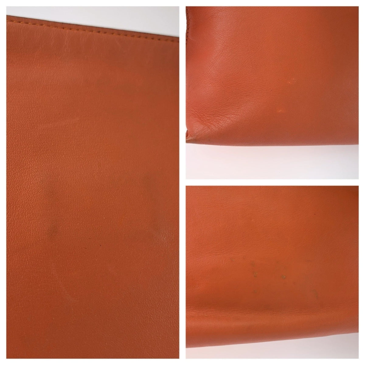 Loewe Orange Leather Pouch Wash Bag (Pre-Owned)