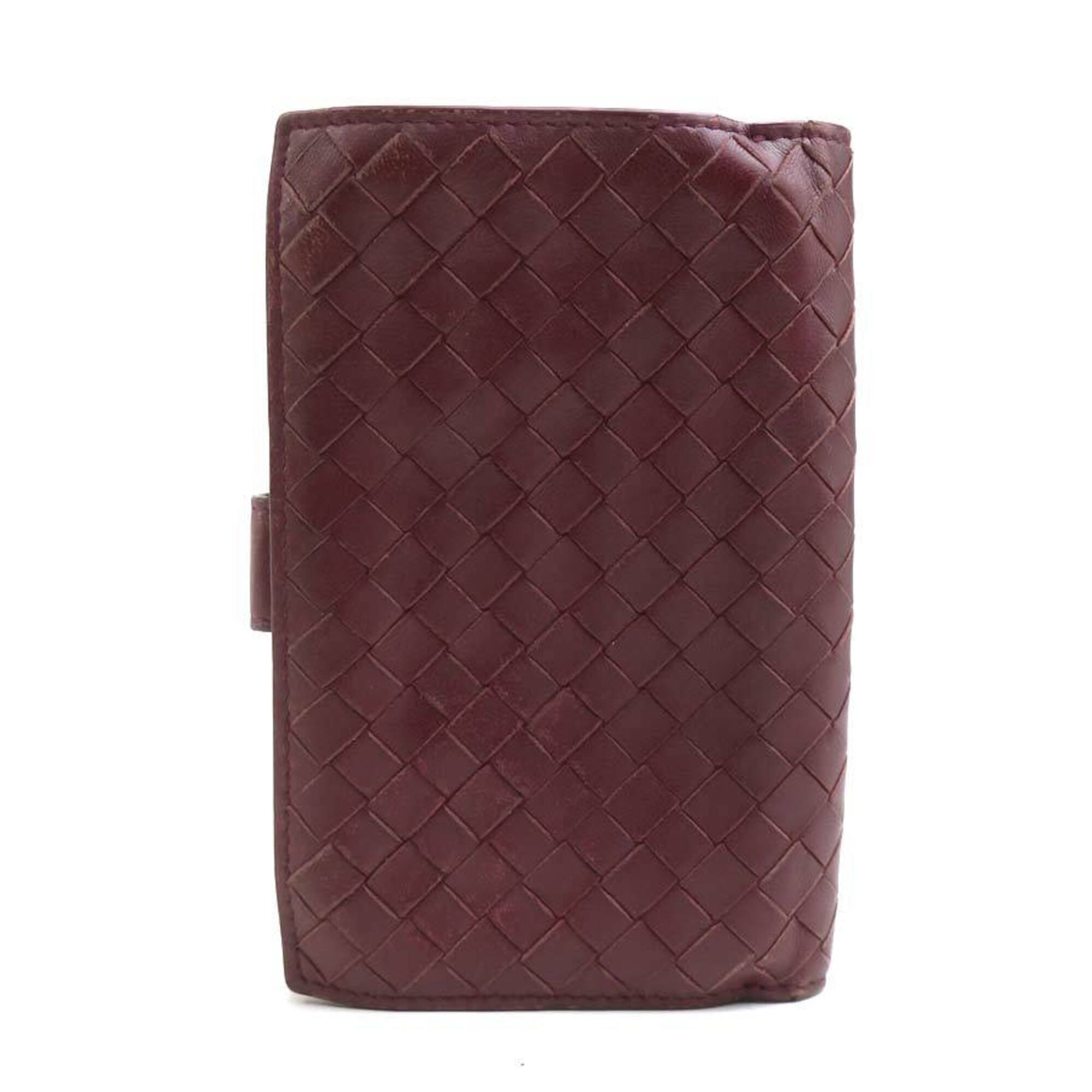Bottega Veneta Burgundy Intrecciato Wallet (Bi-Fold) (Pre-Owned)