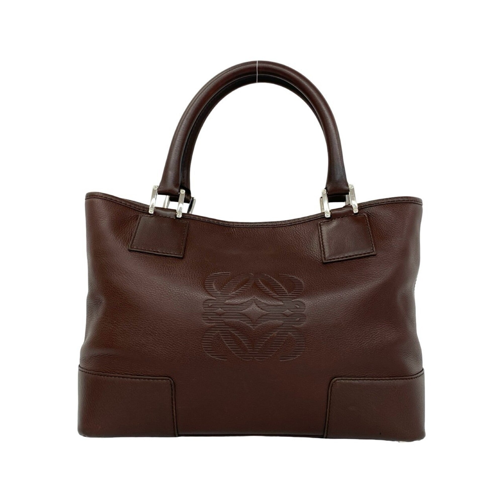 Loewe Brown Leather Boston Bag Handbag Tote Bag (Pre-Owned)