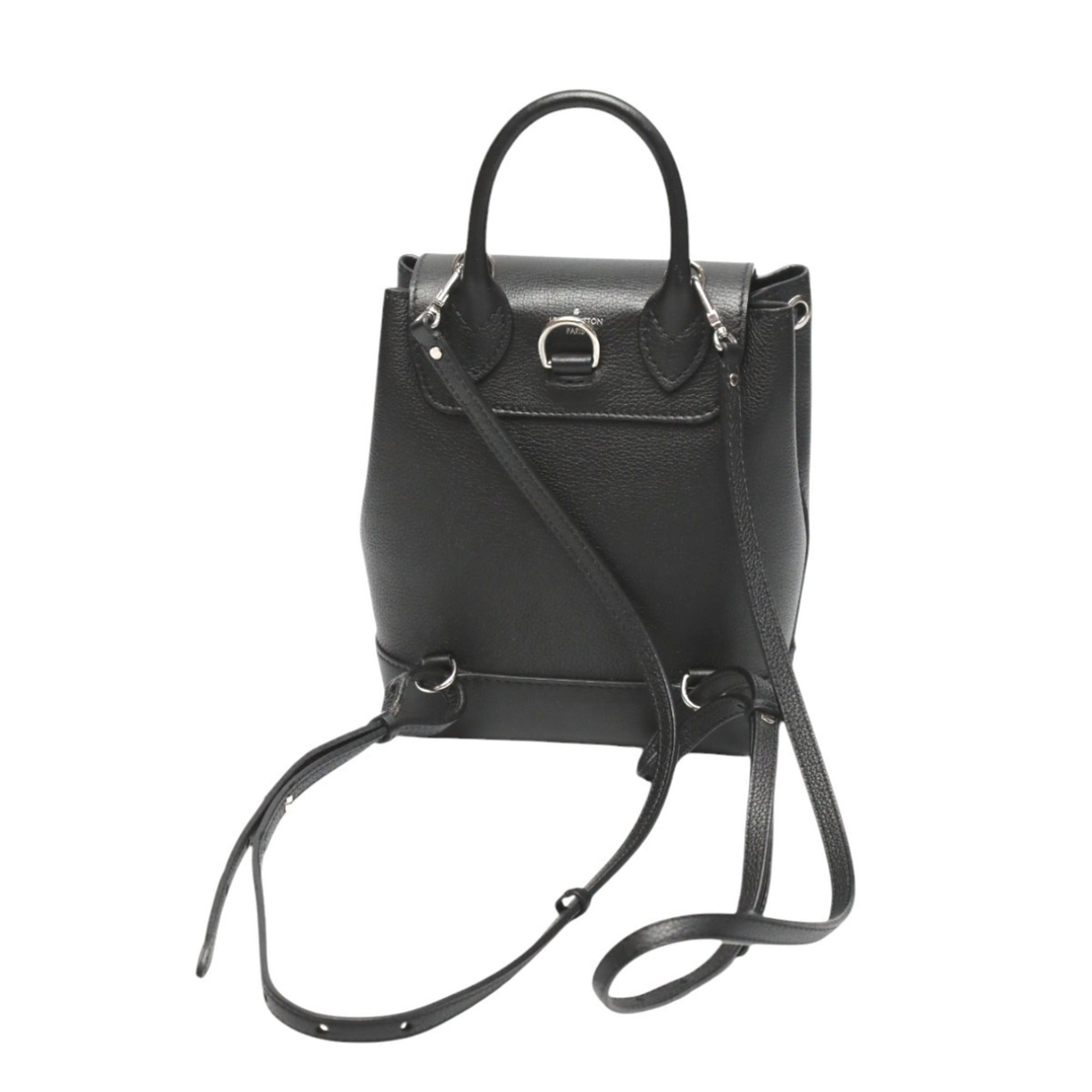 Louis Vuitton Black Noir Leather Backpack (Pre-Owned)