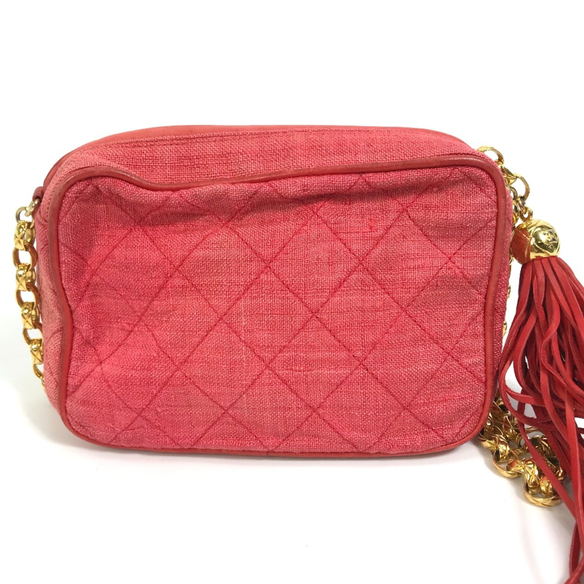 Chanel Red Cloth Shoulder Bag (Pre-Owned)