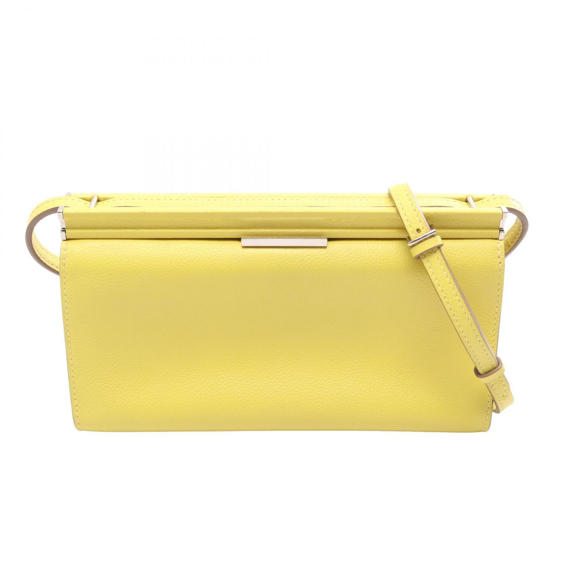 Hermes Lime Yellow Leather Handbag Shoulder Bag (Pre-Owned)