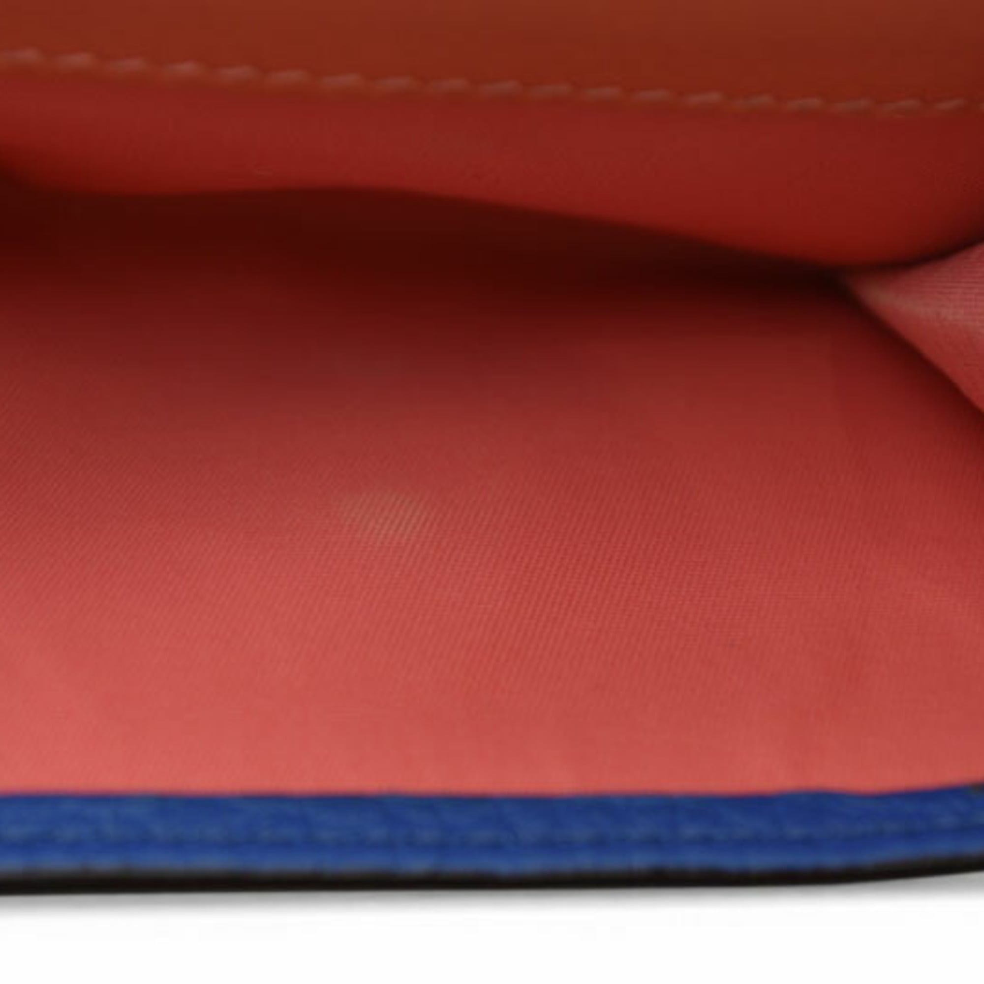 Christian Dior Blue Coral Pink Leather Wallet (Tri-Fold) (Pre-Owned)