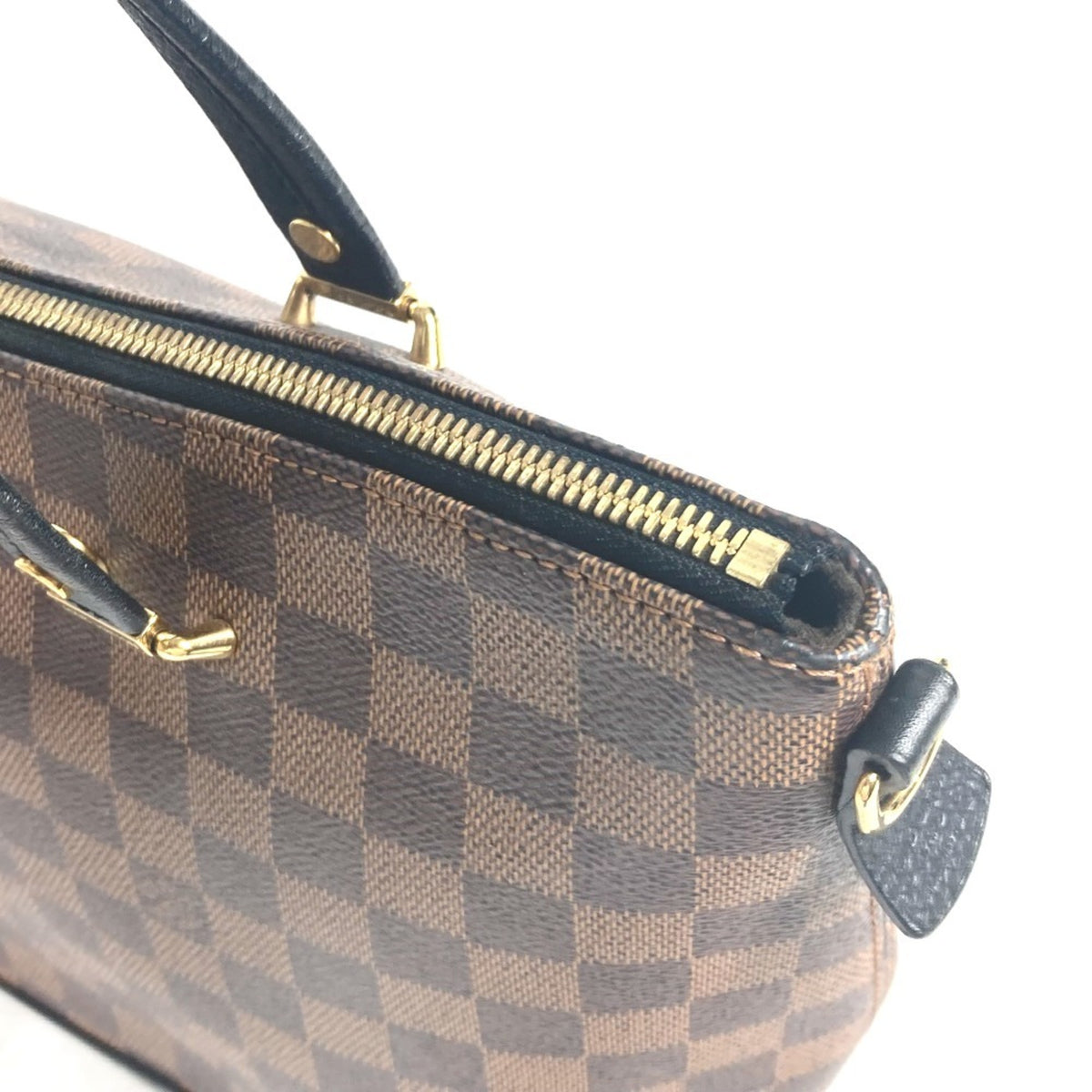 Louis Vuitton Black Brown Damier Canvas Noir Damier Canvas Leather Shoulder Bag Tote Bag (Pre-Owned)