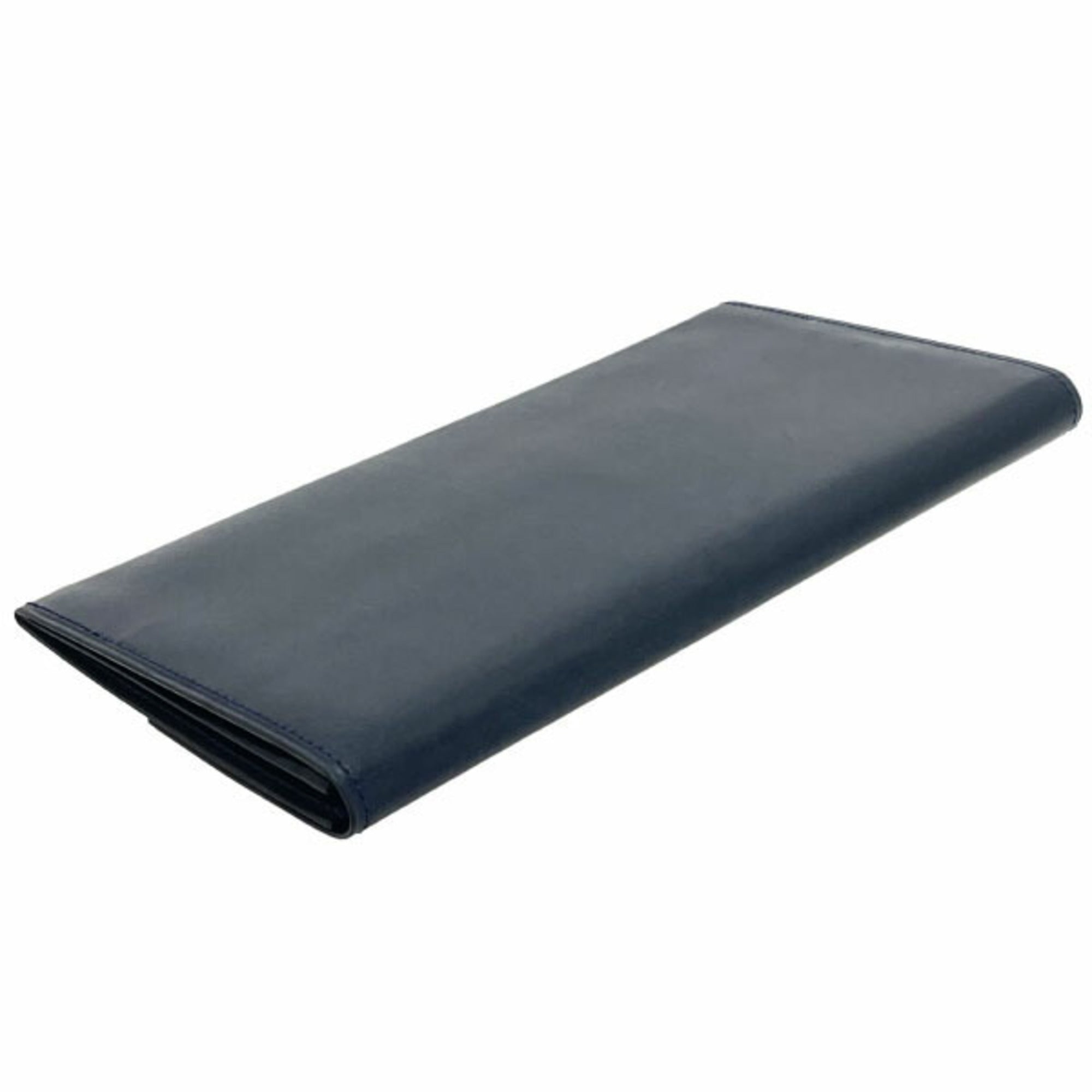 Yves Saint Laurent Navy Leather Long Wallet (Bi-Fold) (Pre-Owned)