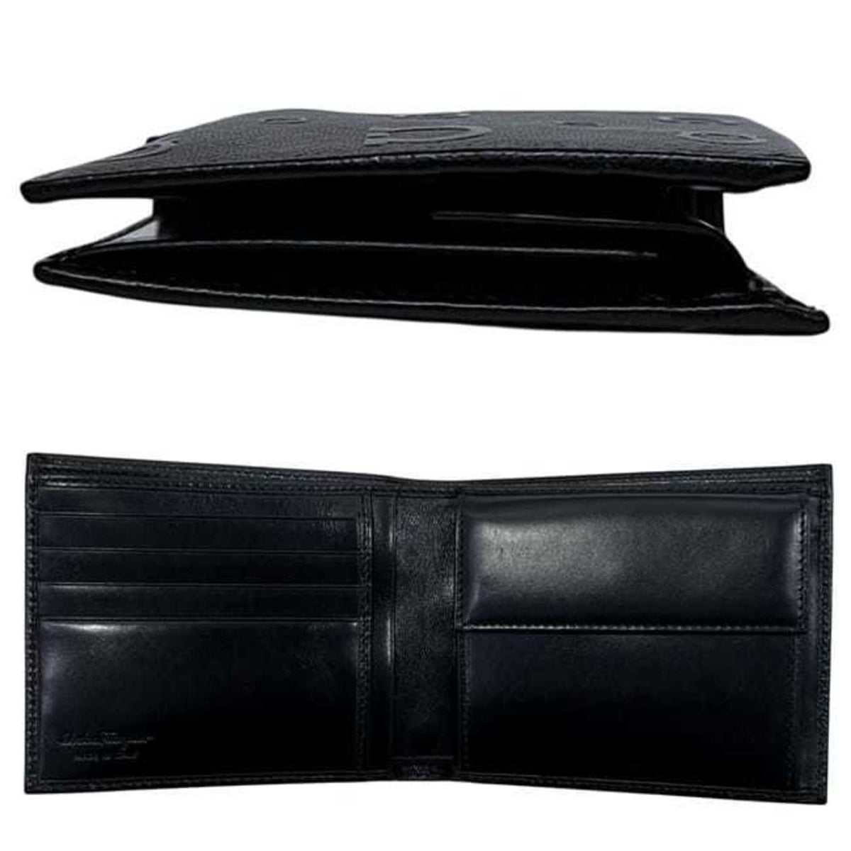 Salvatore Ferragamo Black Leather Wallet (Bi-Fold) (Pre-Owned)