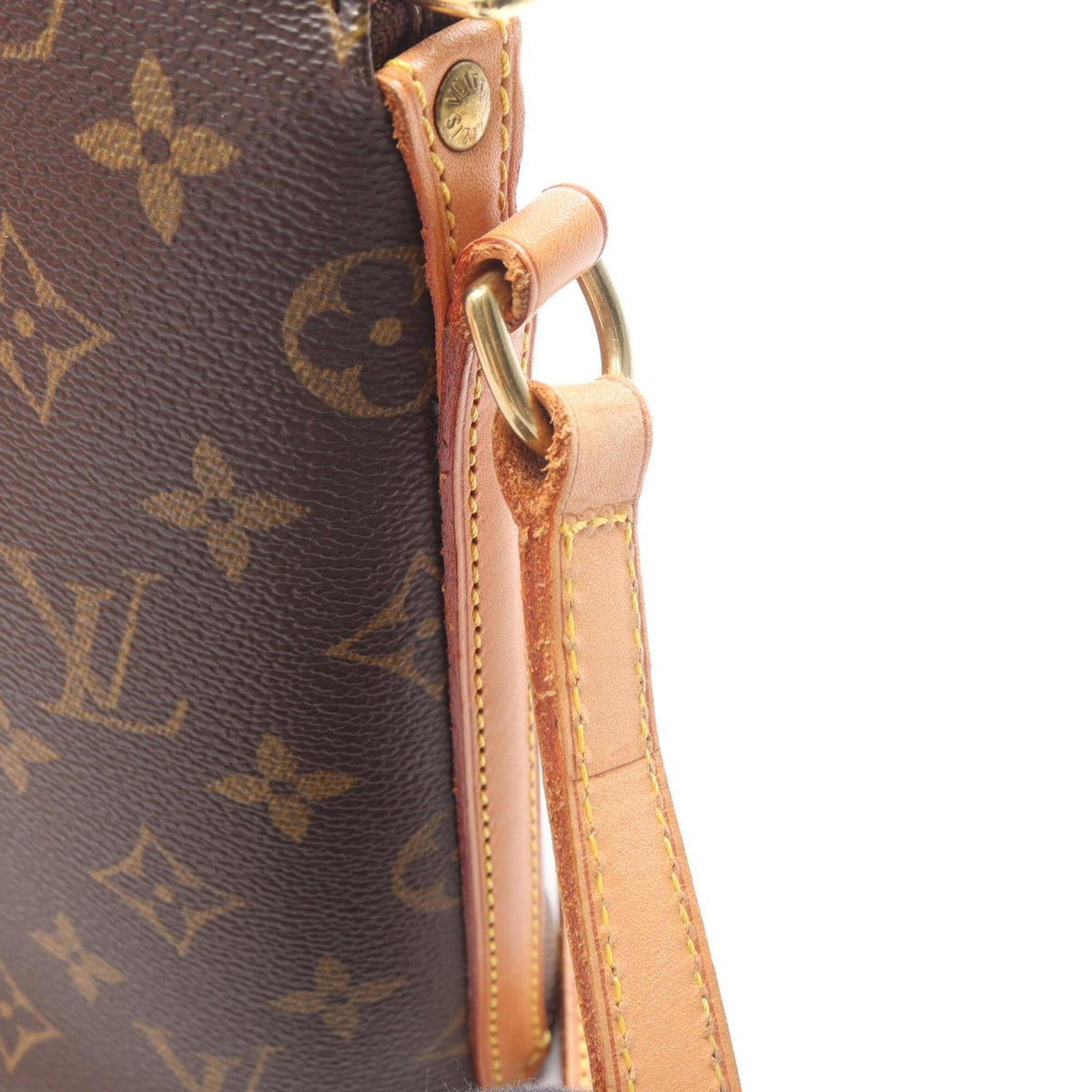 Louis Vuitton Brown Coated Canvas Leather Handbag Shoulder Bag (Pre-Owned)