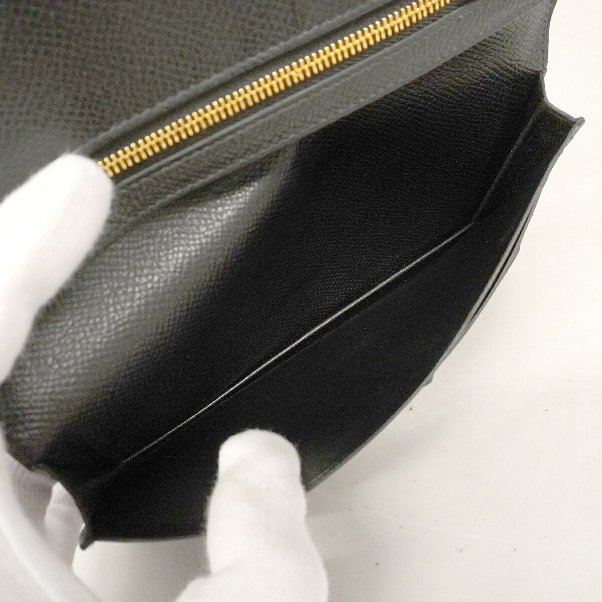 Hermes Black Epsom Leather Leather Long Wallet (Bi-Fold) (Pre-Owned)