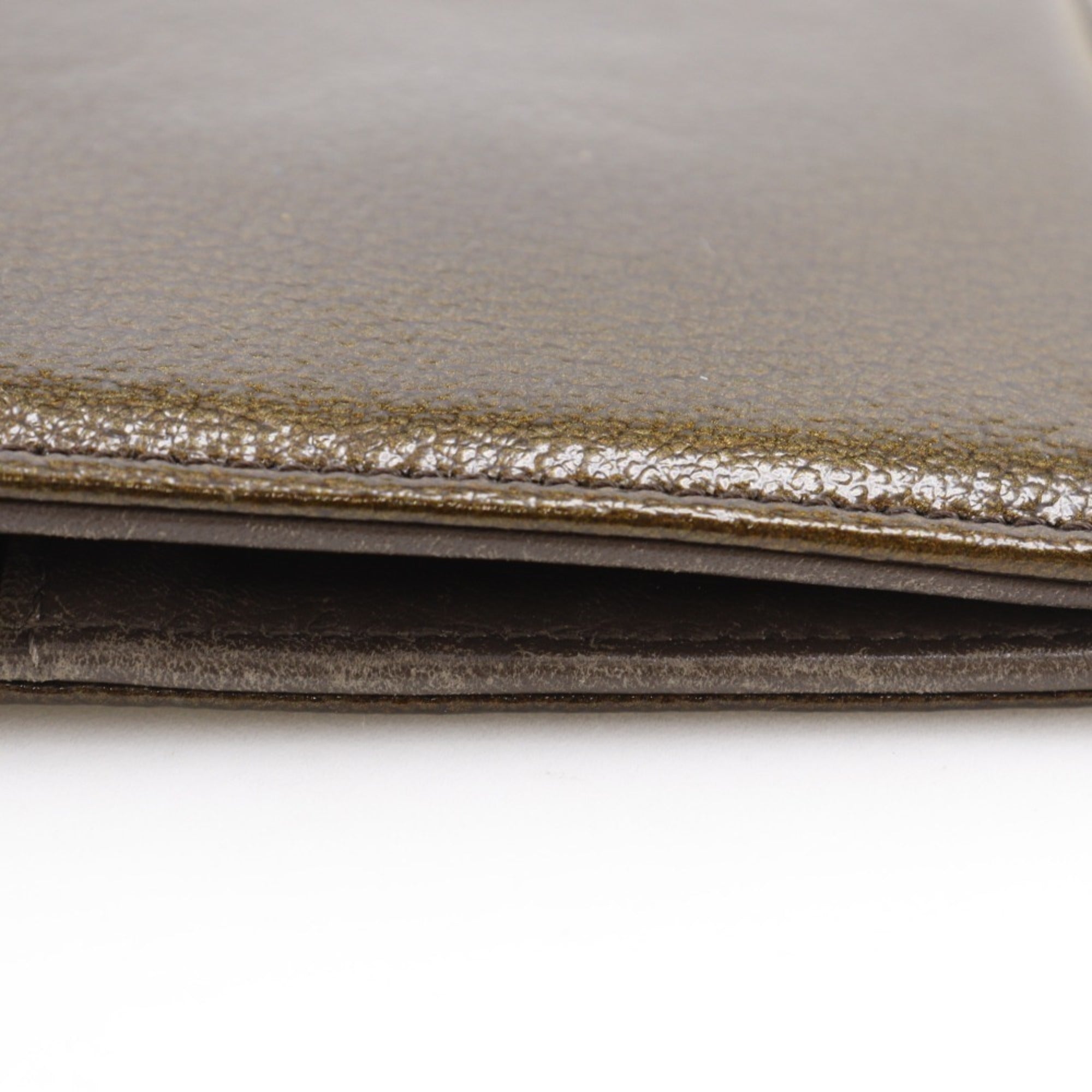 Chanel Bronze Leather Long Wallet (Bi-Fold) (Pre-Owned)