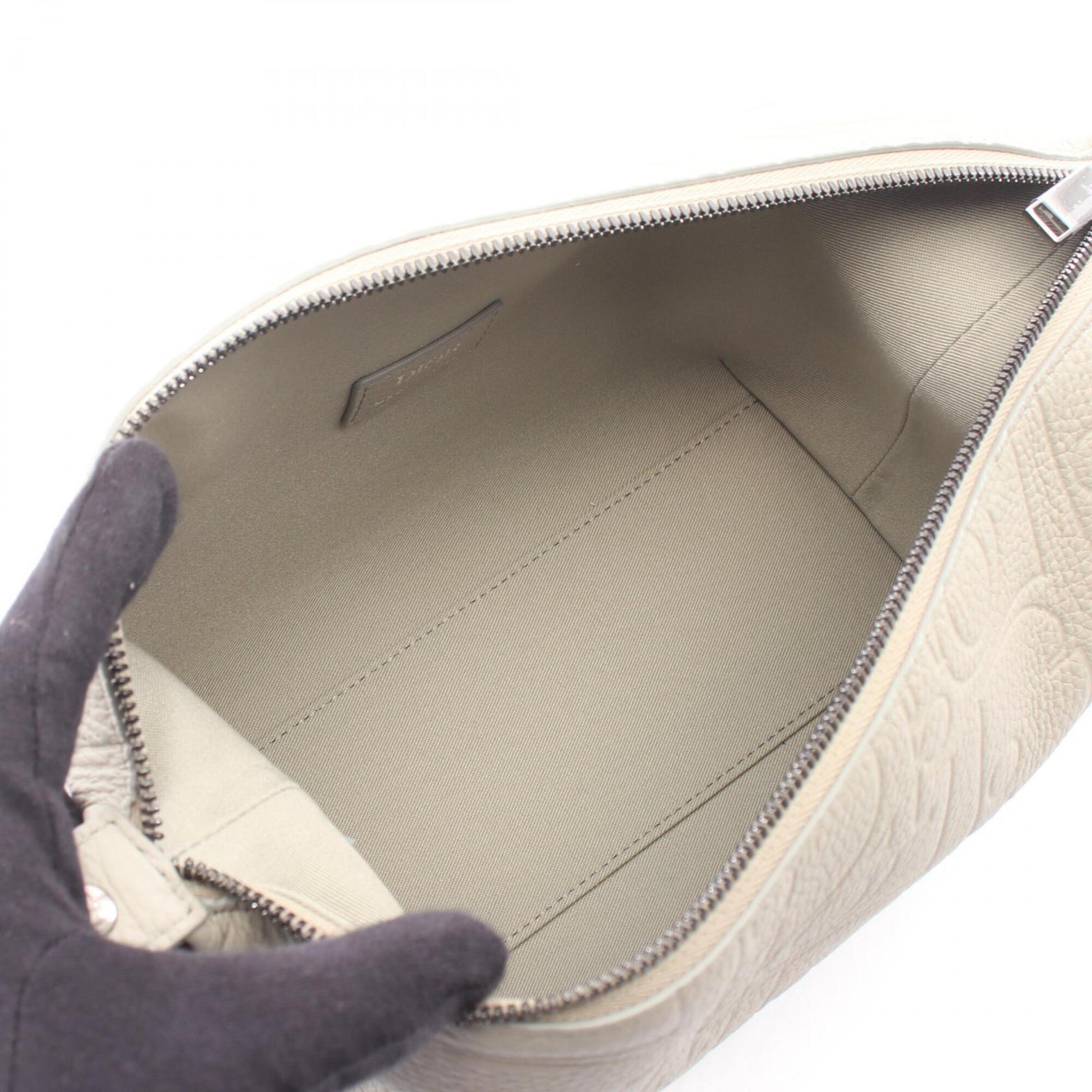 Christian Dior Gray Leather Handbag Pouch (Pre-Owned)