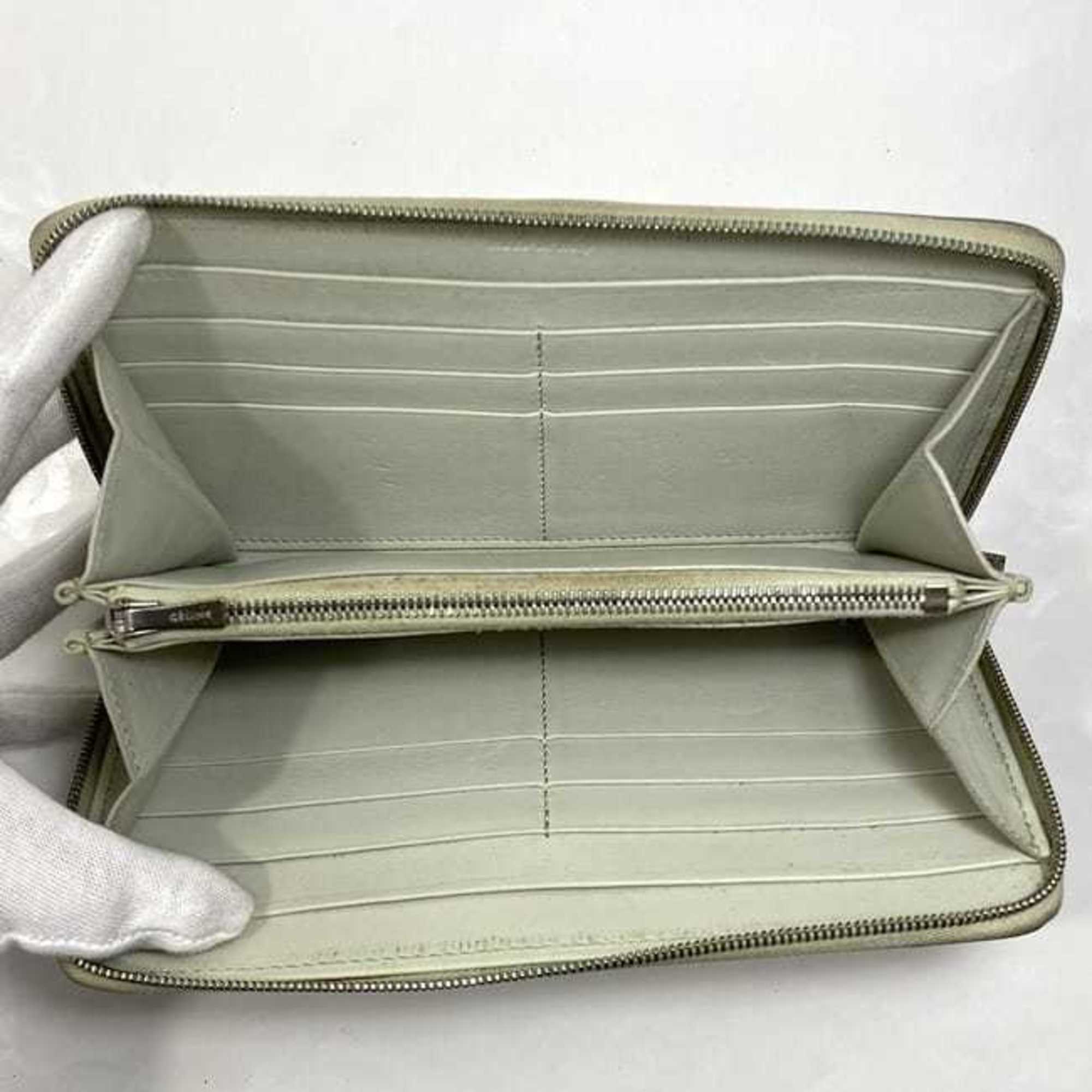 Celine Gray Leather Long Wallet (Bi-Fold) (Pre-Owned)