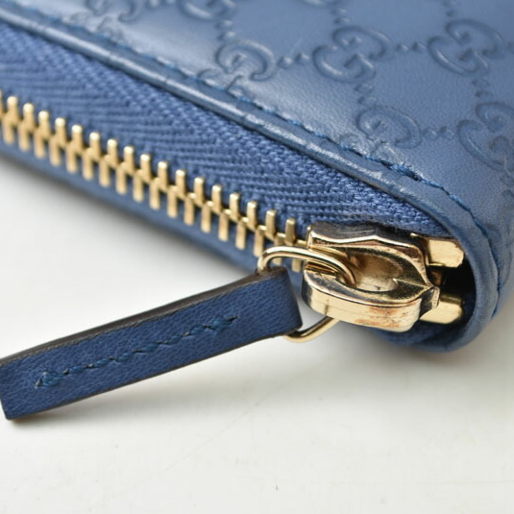 Gucci Blue Leather Coin Purse/Coin Case (Pre-Owned)