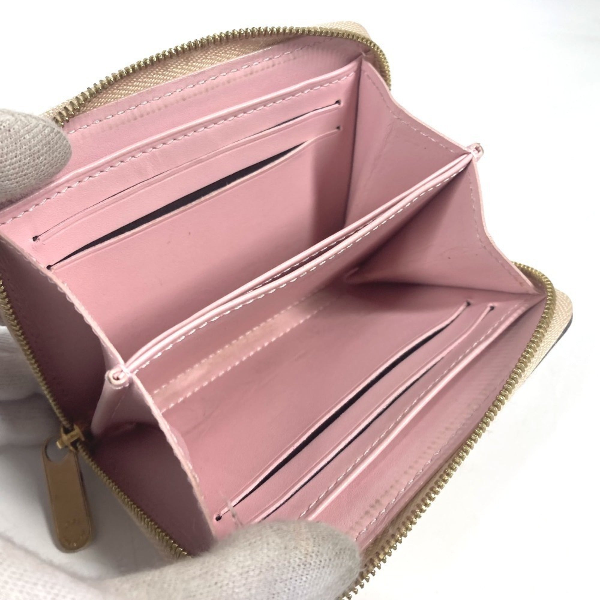 Louis Vuitton Beige Pink Vernis Long Wallet (Bi-Fold) (Pre-Owned)