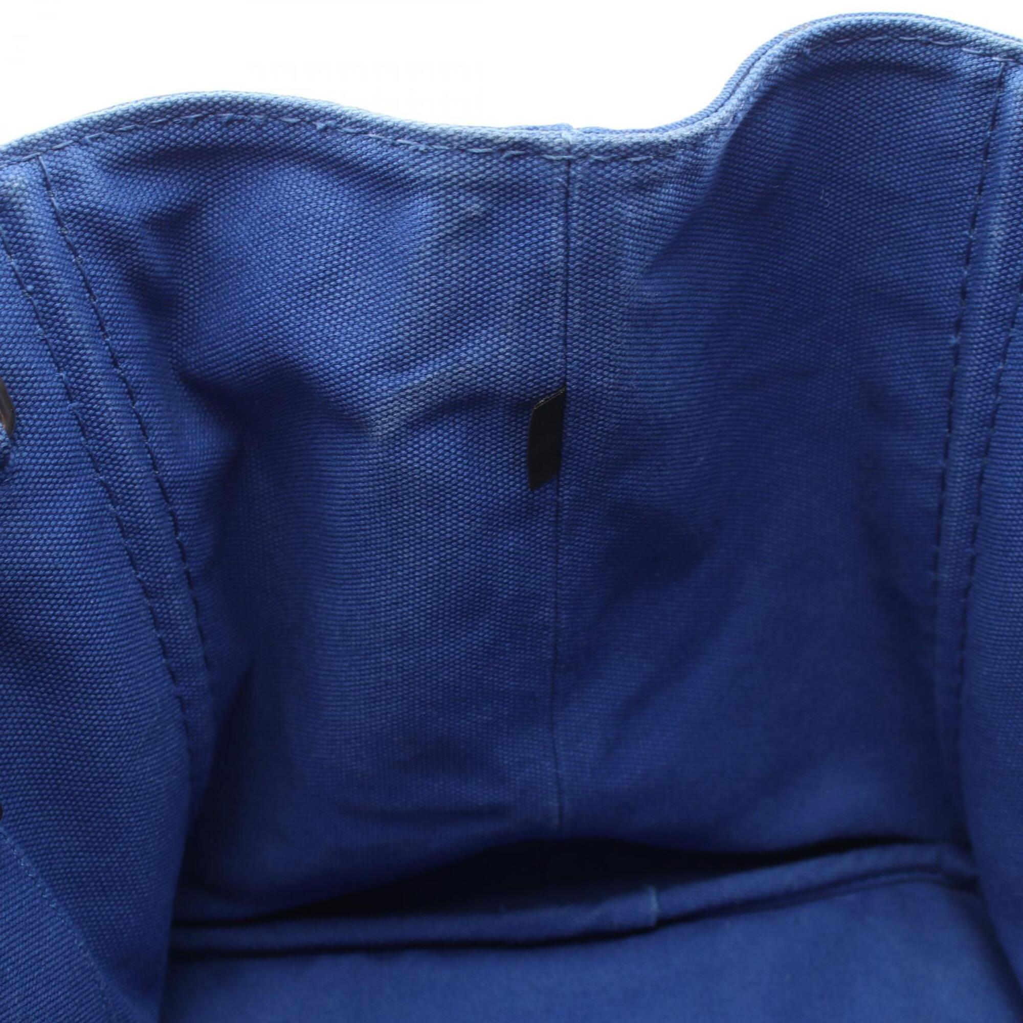 Prada Blue Canvas Handbag Tote Bag (Pre-Owned)