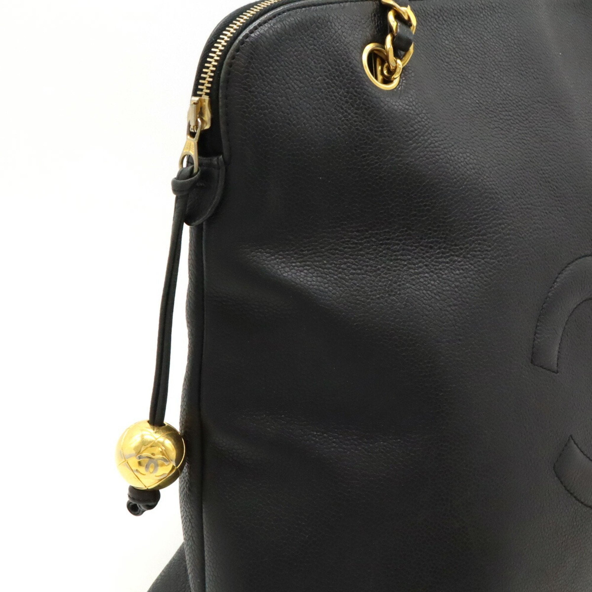 Chanel Caviar Skin Black Caviar Leather Shoulder Bag Tote Bag (Pre-Owned)