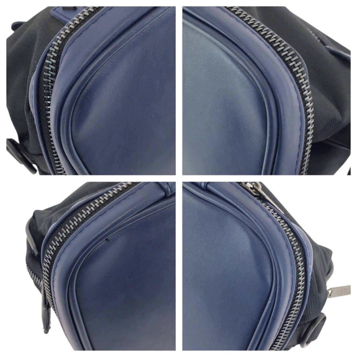 Versace Black Navy Nylon Clutch Bag (Pre-Owned)