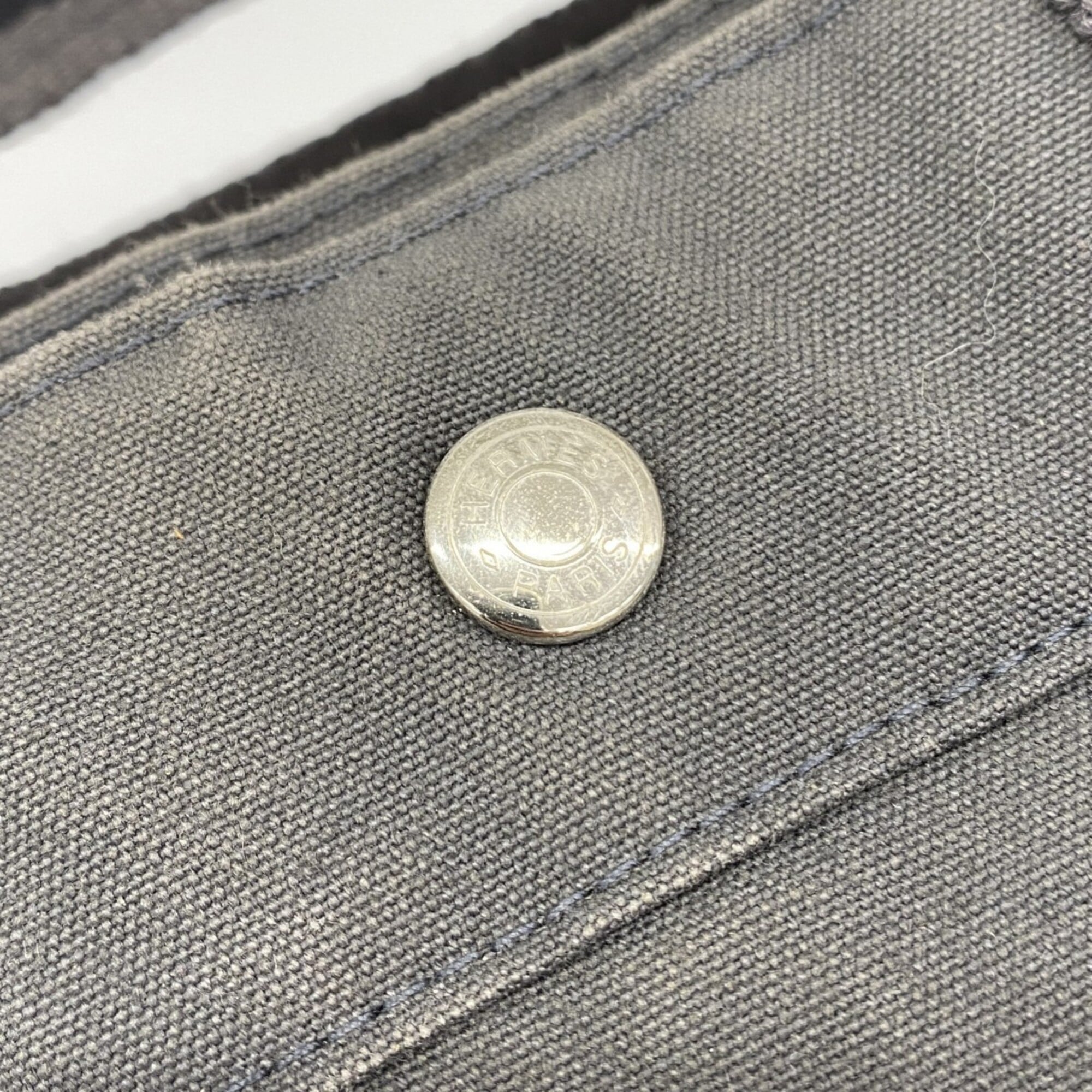 Hermes Gray Canvas Tote Bag (Pre-Owned)