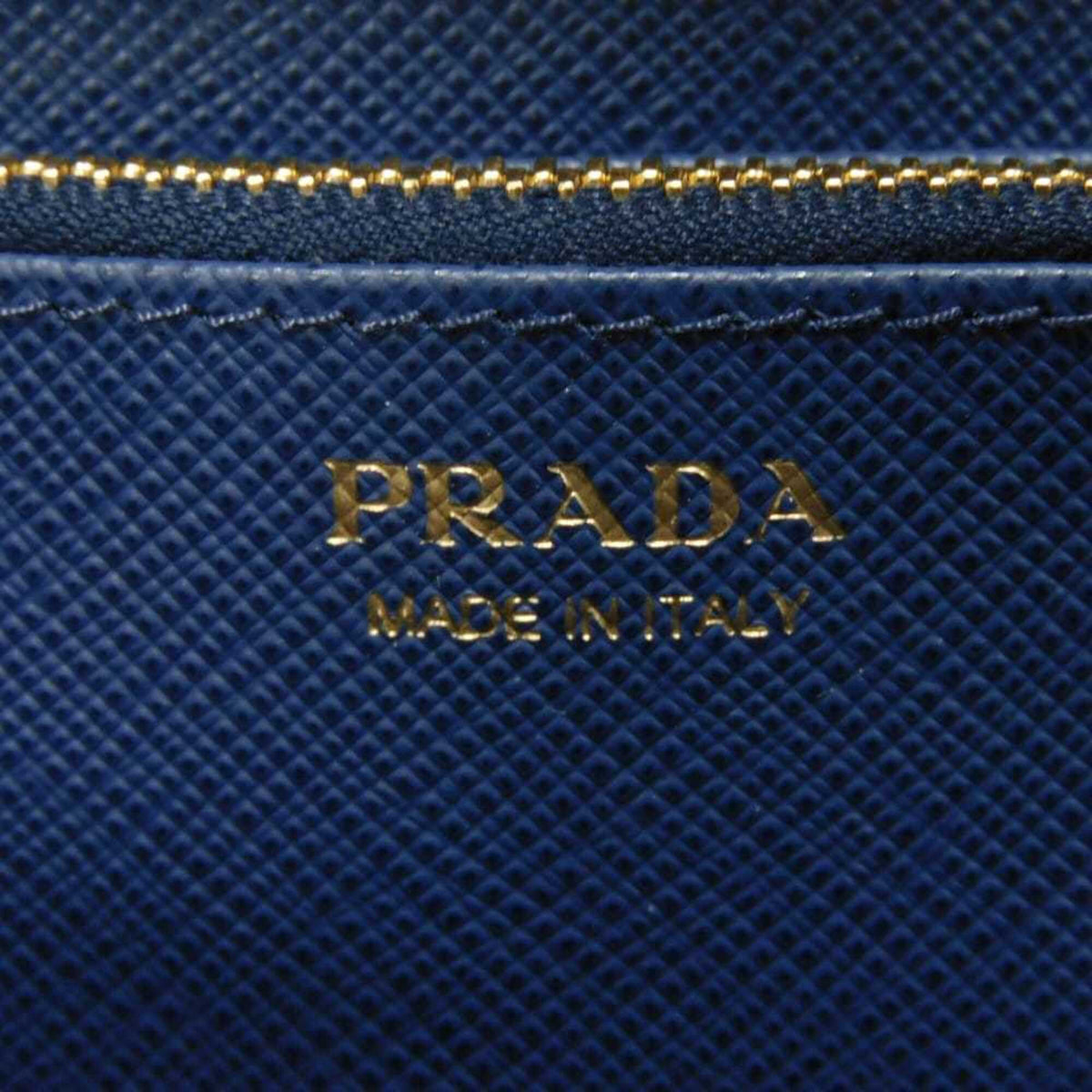 Prada Blue Saffiano Long Wallet (Bi-Fold) (Pre-Owned)