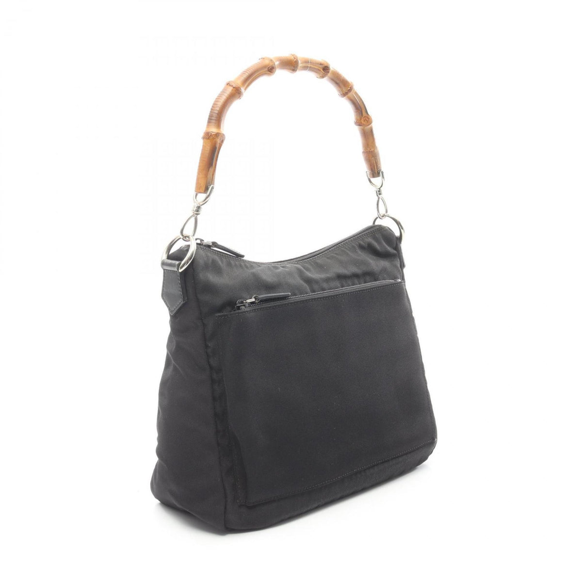 Gucci Black Canvas Leather Handbag Shoulder Bag (Pre-Owned)