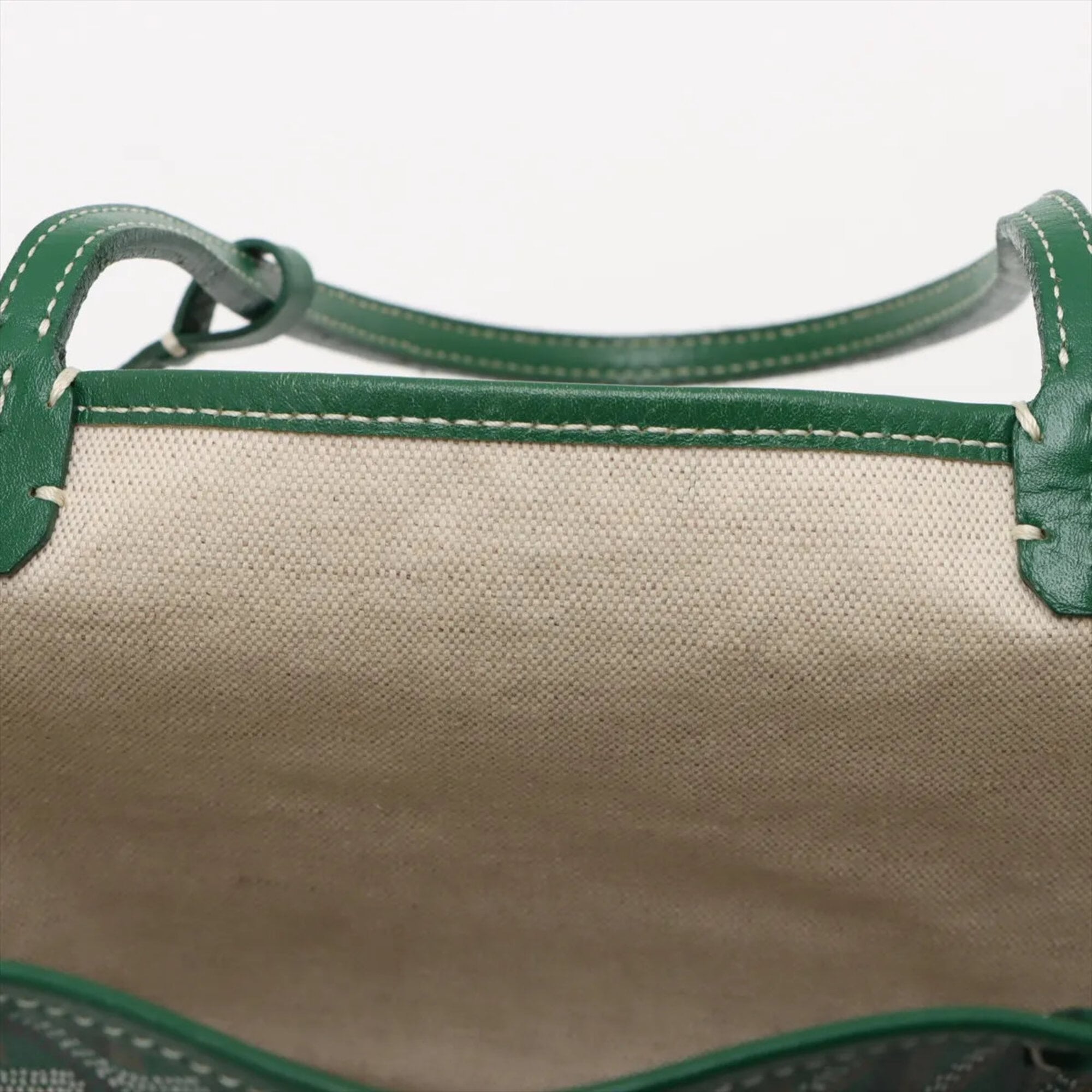 Goyard Green Coated Canvas Leather Handbag Tote Bag (Pre-Owned)