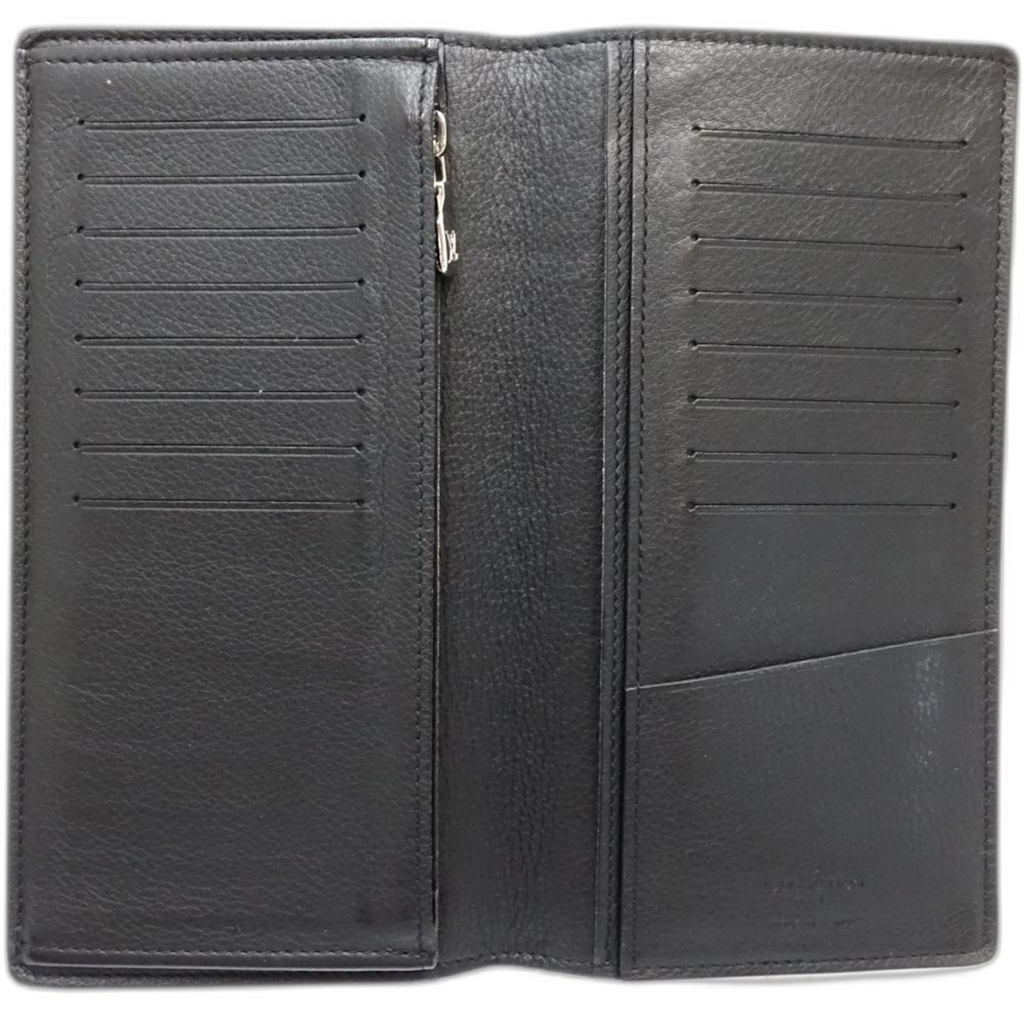 Louis Vuitton Noir Leather Long Wallet (Bi-Fold) (Pre-Owned)