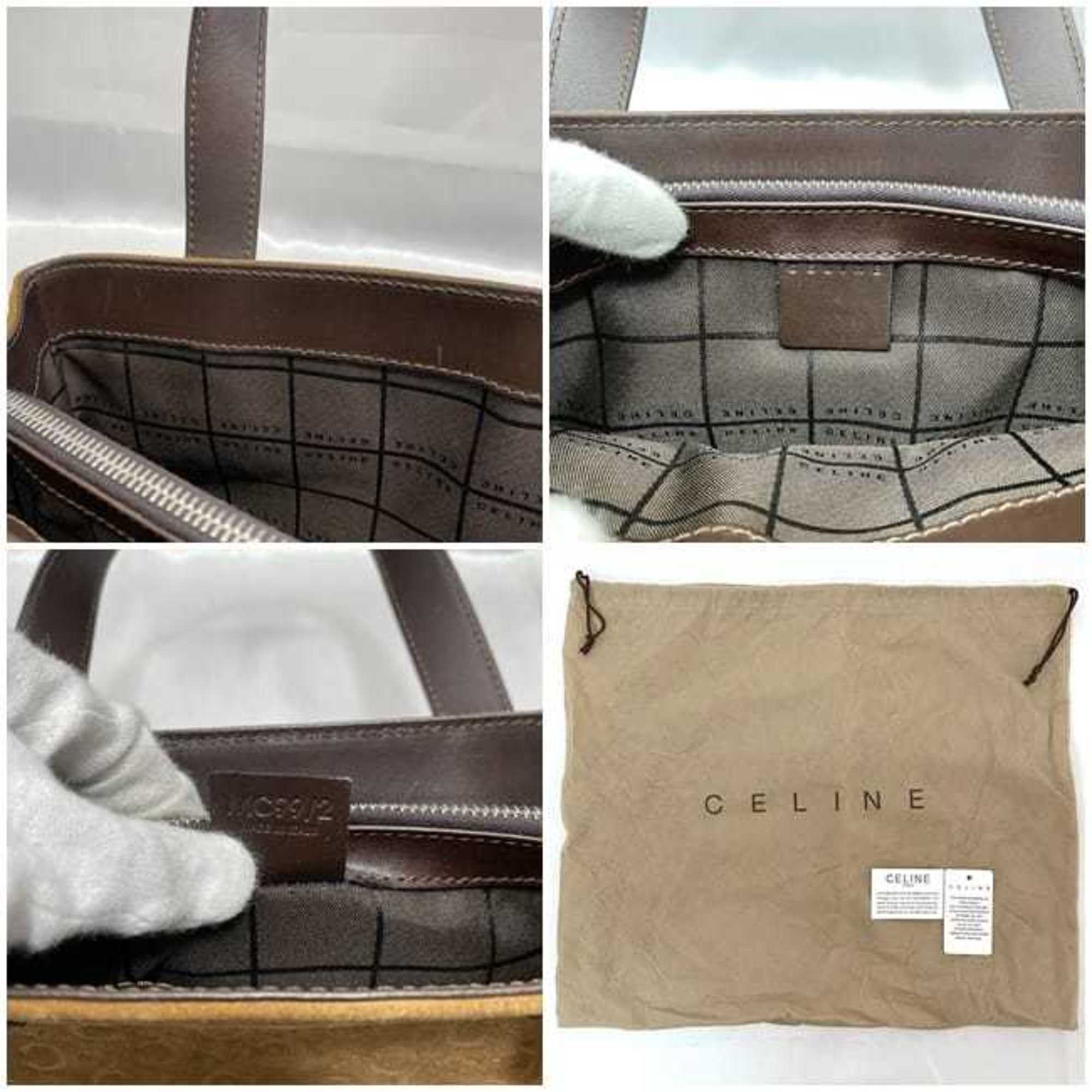Celine Brown Suede Leather Handbag (Pre-Owned)