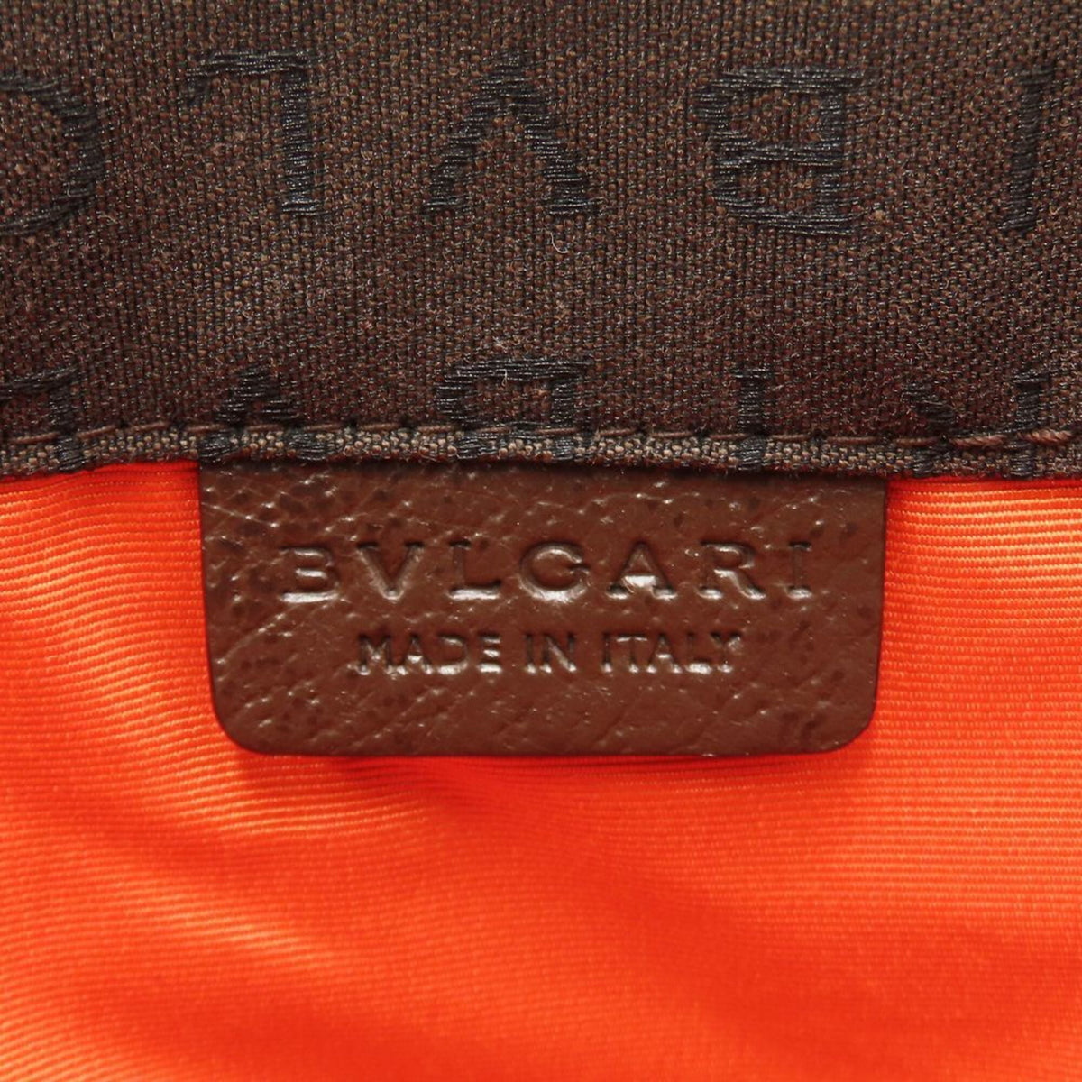 Bvlgari Brown Canvas Leather Handbag Tote Bag (Pre-Owned)