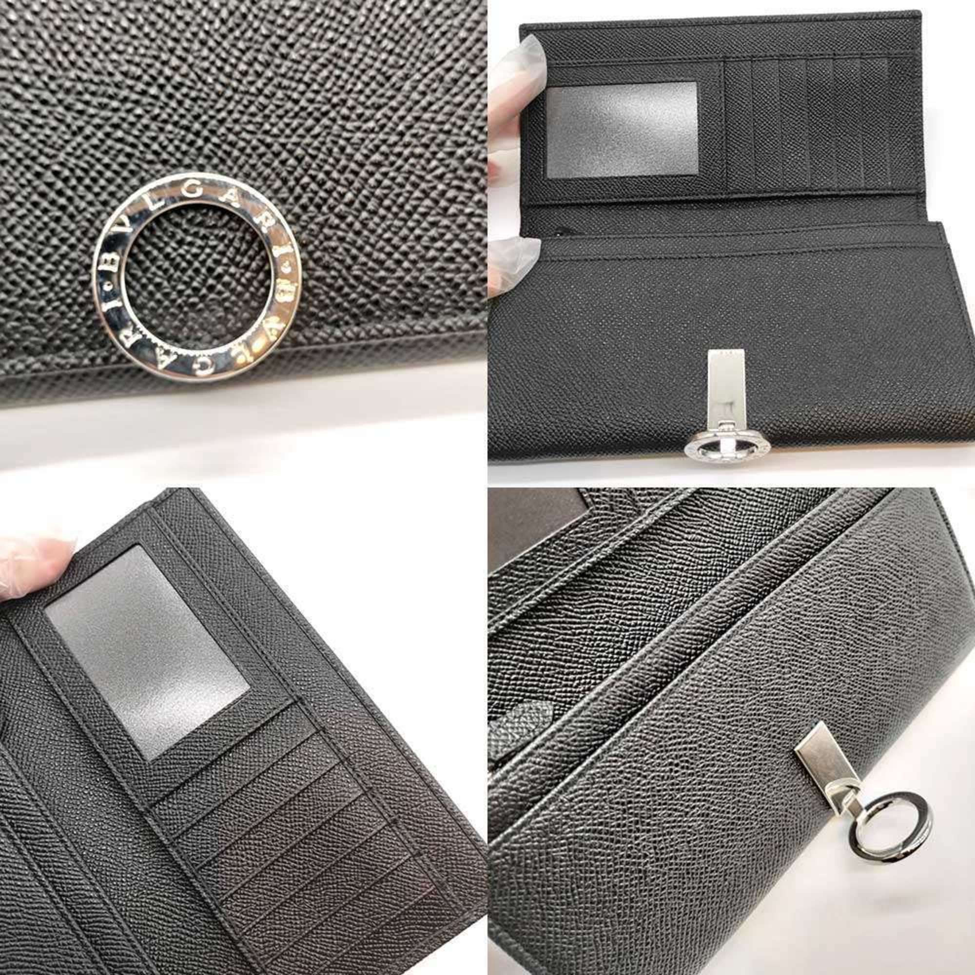 Bvlgari Bvlgari Bvlgari Black Leather Long Wallet (Bi-Fold) (Pre-Owned)