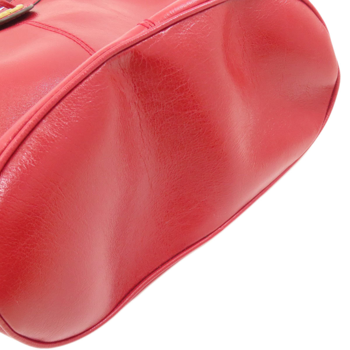 Gucci Red Color Leather Shoulder Bag (Pre-Owned)