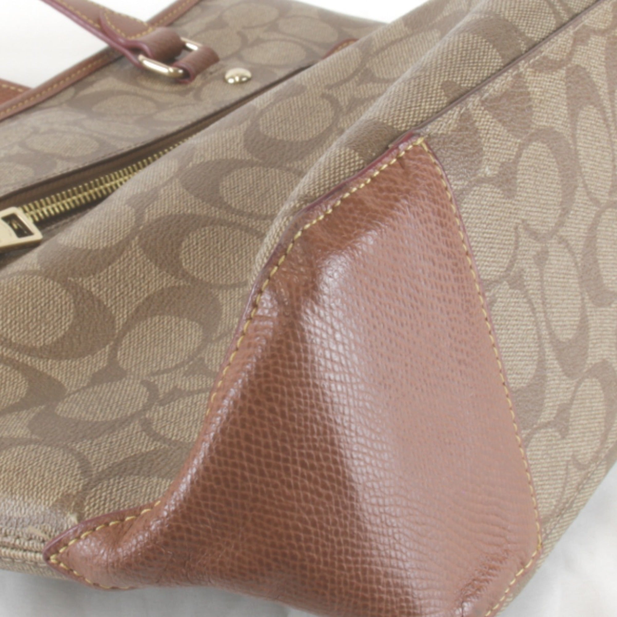 Coach Brown Pvc Leather Tote Bag (Pre-Owned)