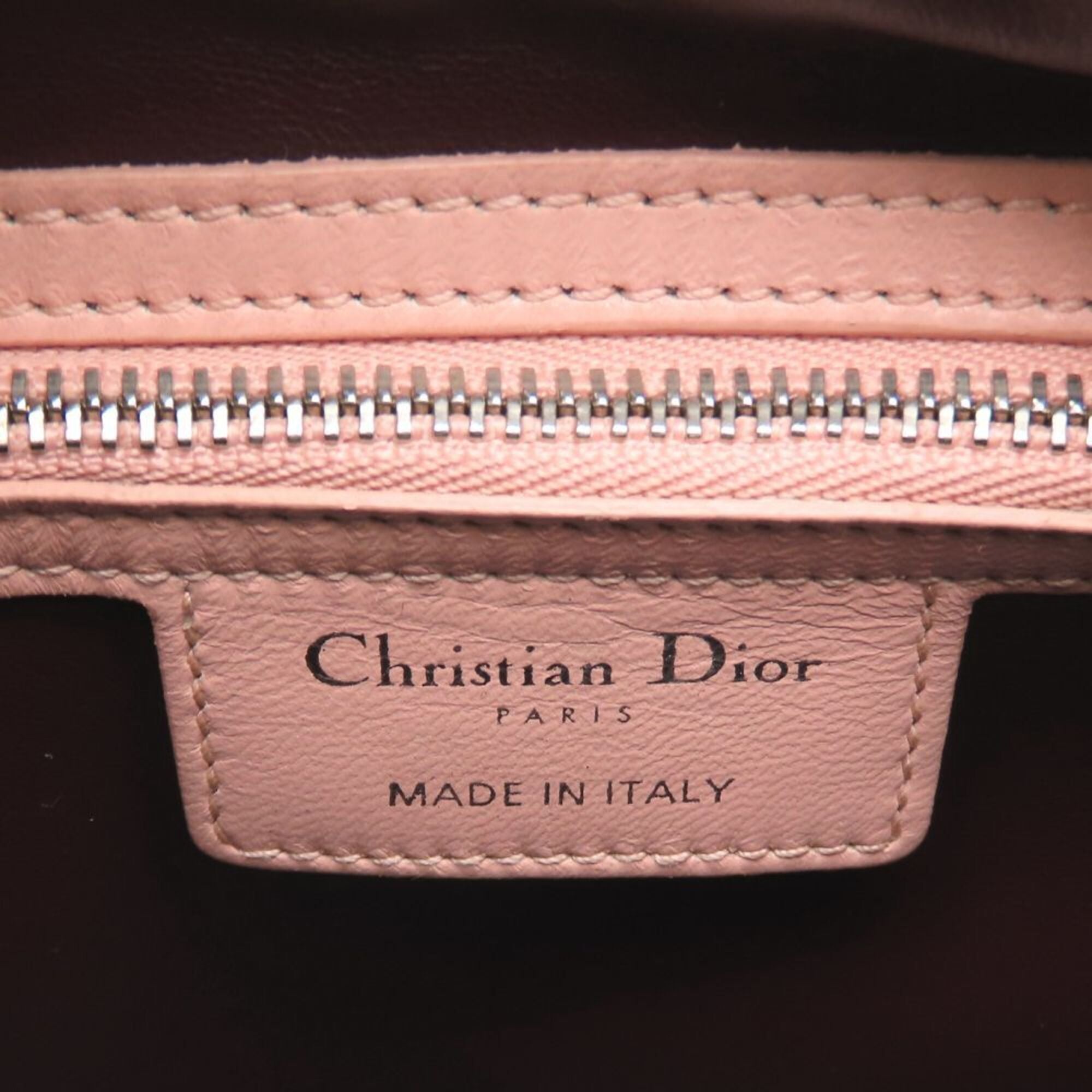 Christian Dior Bordeaux Gray Pink Leather Handbag (Pre-Owned)