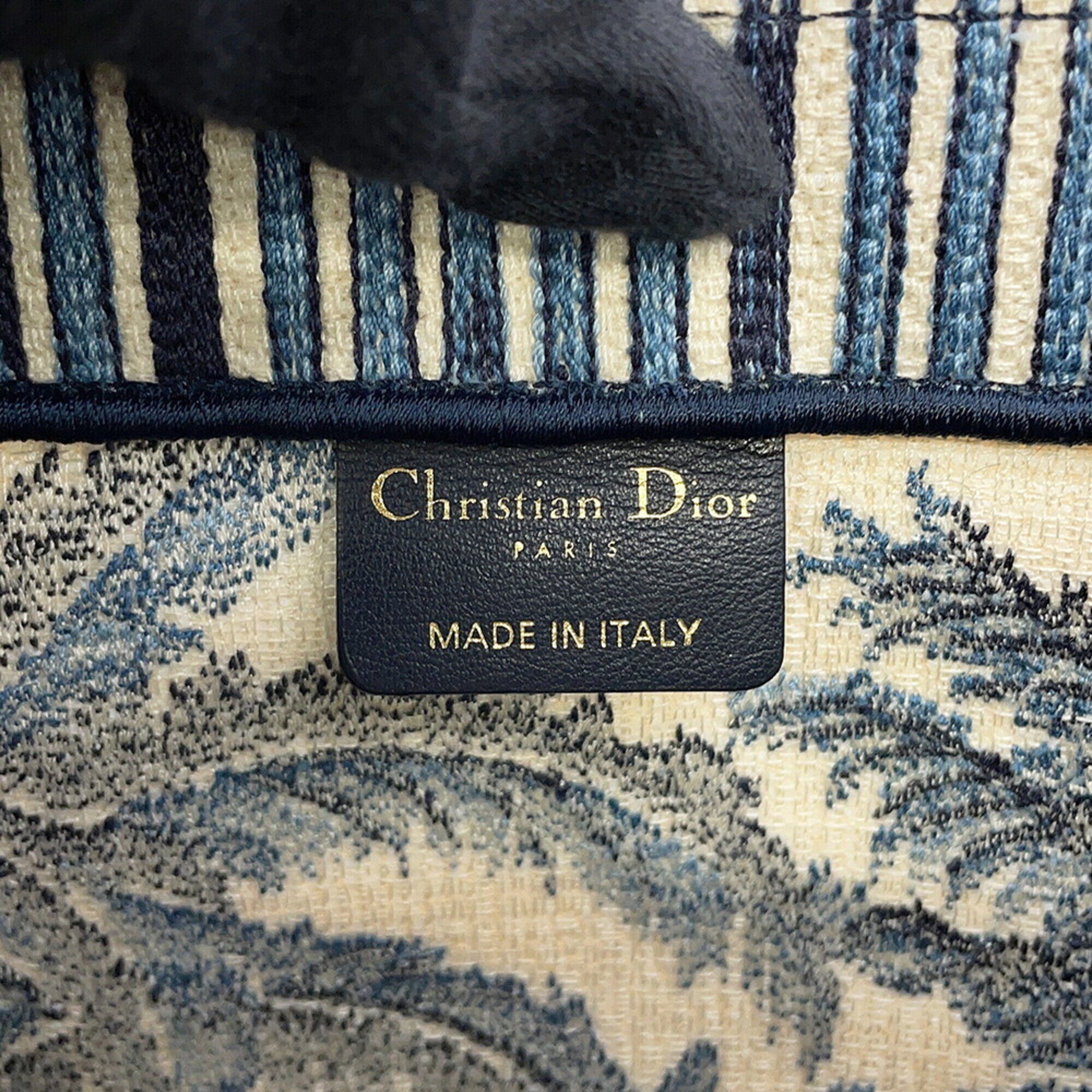 Christian Dior Blue White Canvas Tote Bag (Pre-Owned)