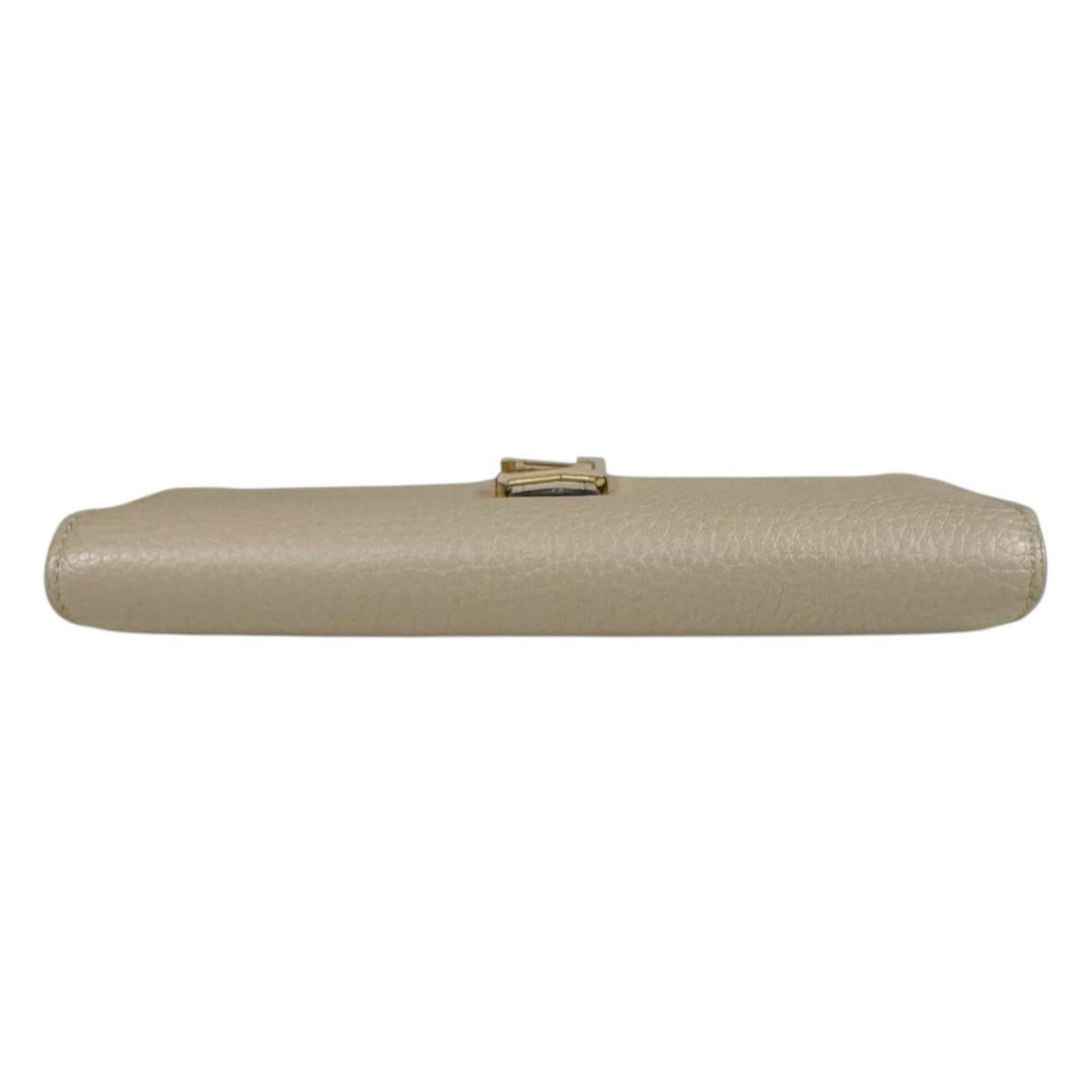 Louis Vuitton Beige Leather Long Wallet (Bi-Fold) (Pre-Owned)