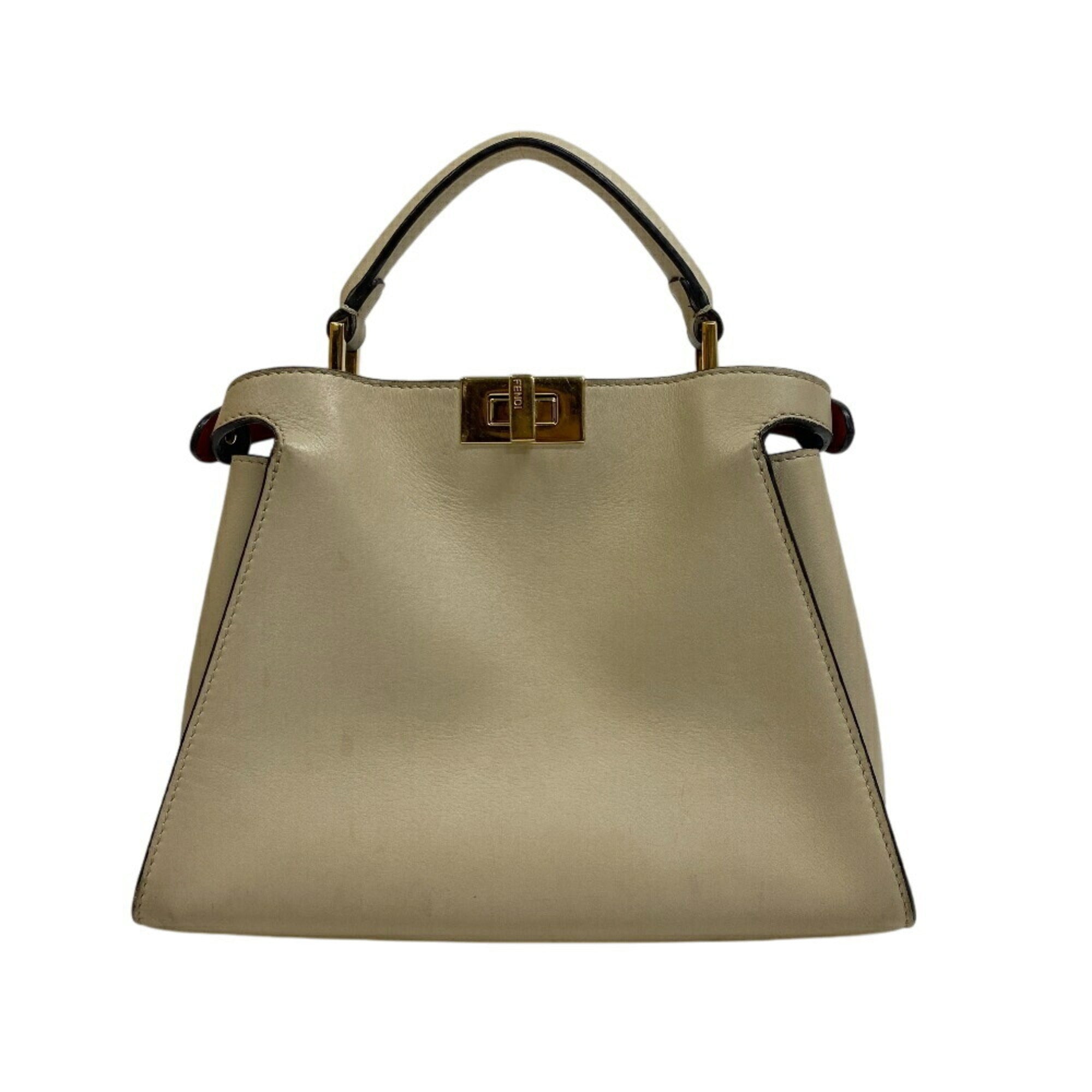 Fendi Beige Leather Handbag Shoulder Bag (Pre-Owned)