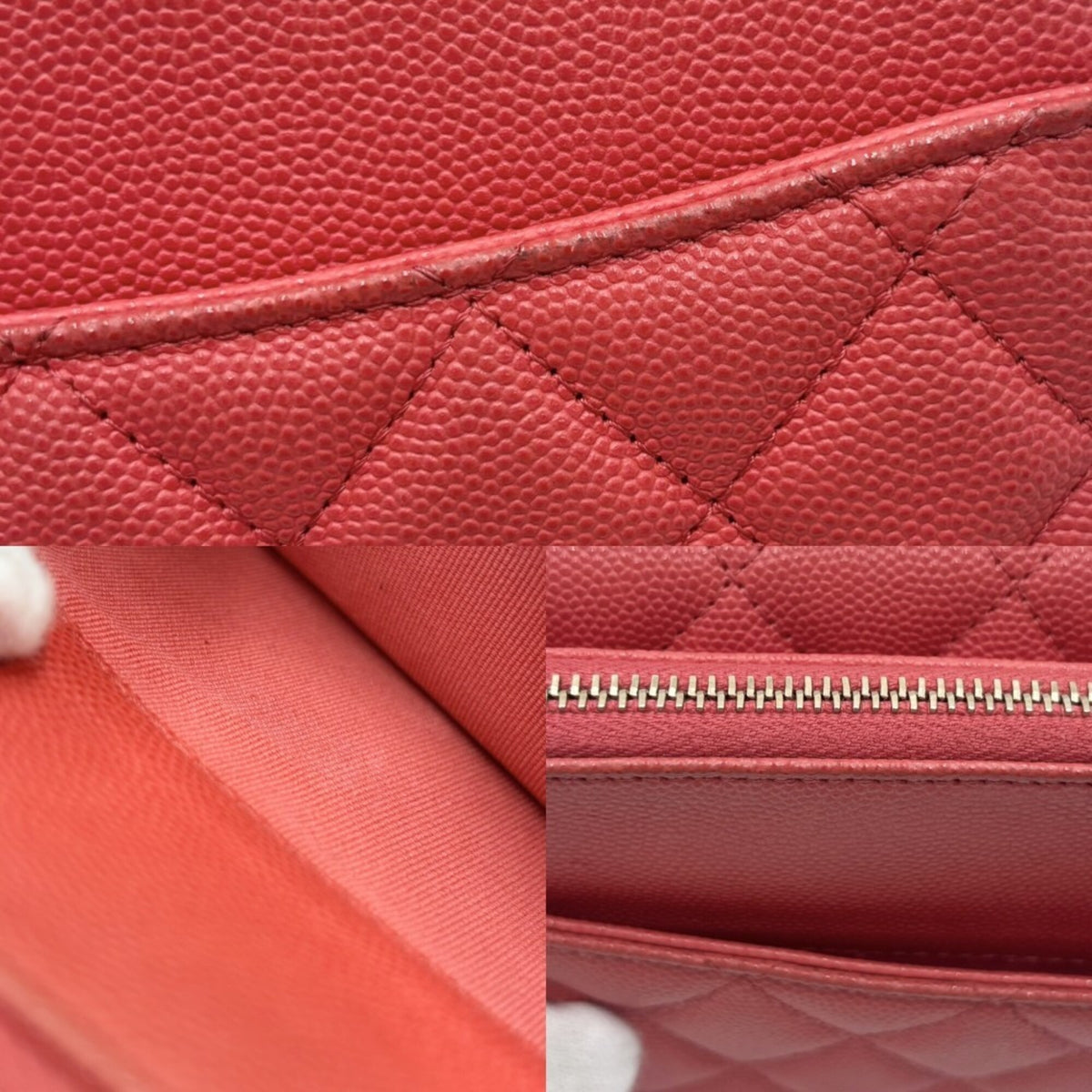 Chanel Matelasse Red Color Grained Calfskin Pouch (Pre-Owned)