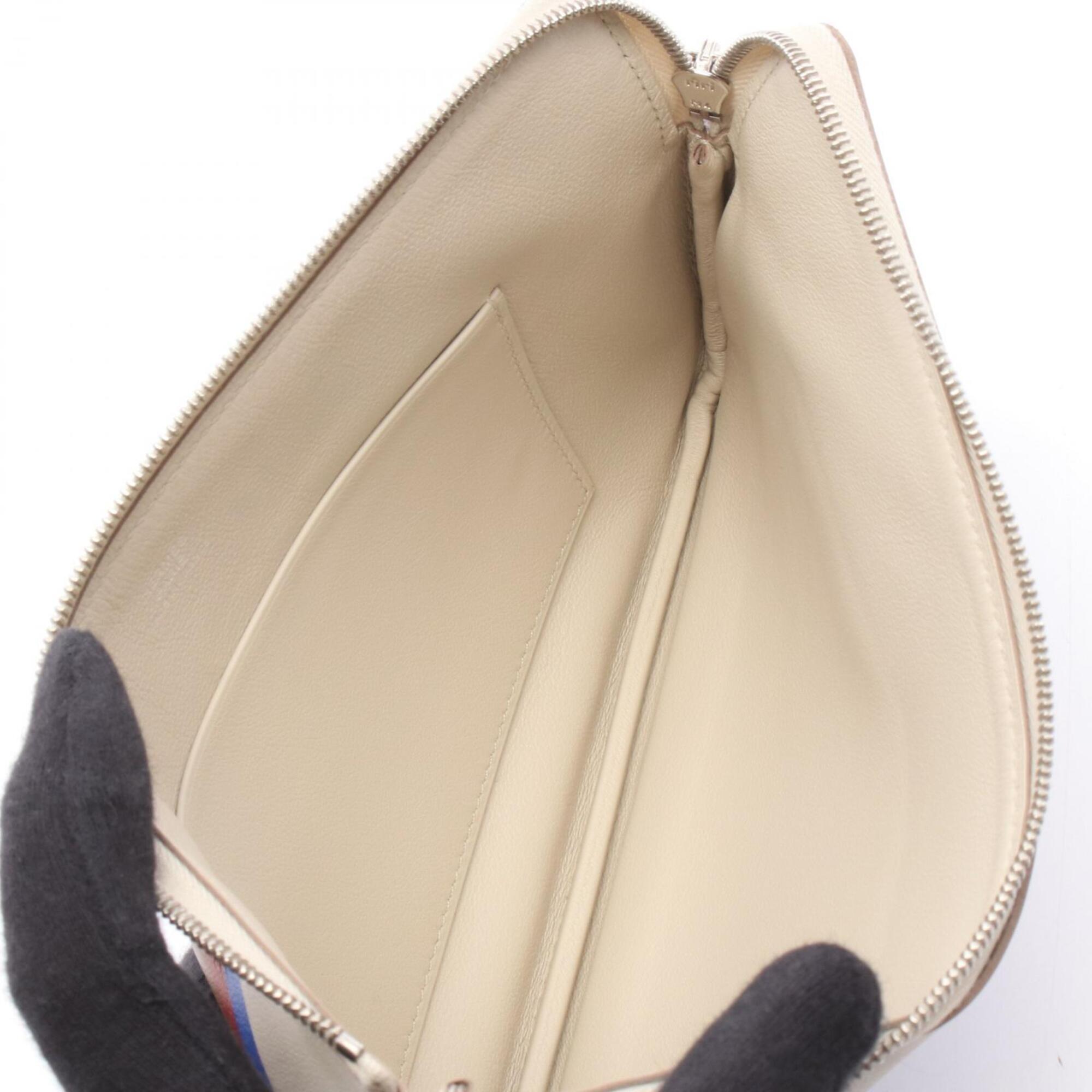 Hermes Beige Multi-Color Swift Leather Handbag Pouch (Pre-Owned)