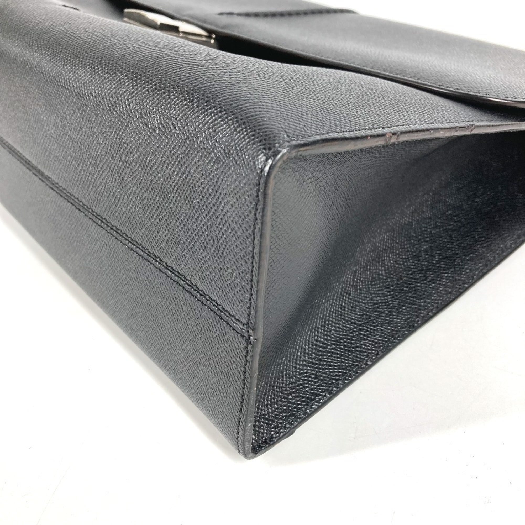 Bally Black Leather Briefcase Handbag (Pre-Owned)